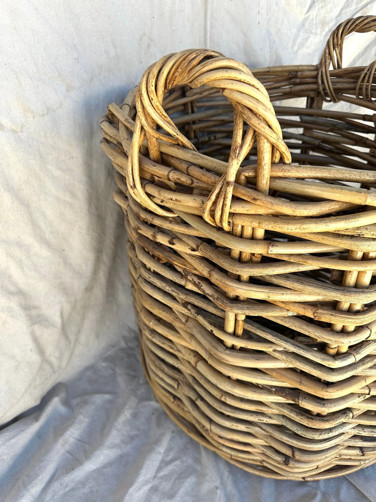Large Thick Woven Rattan Basket - 3