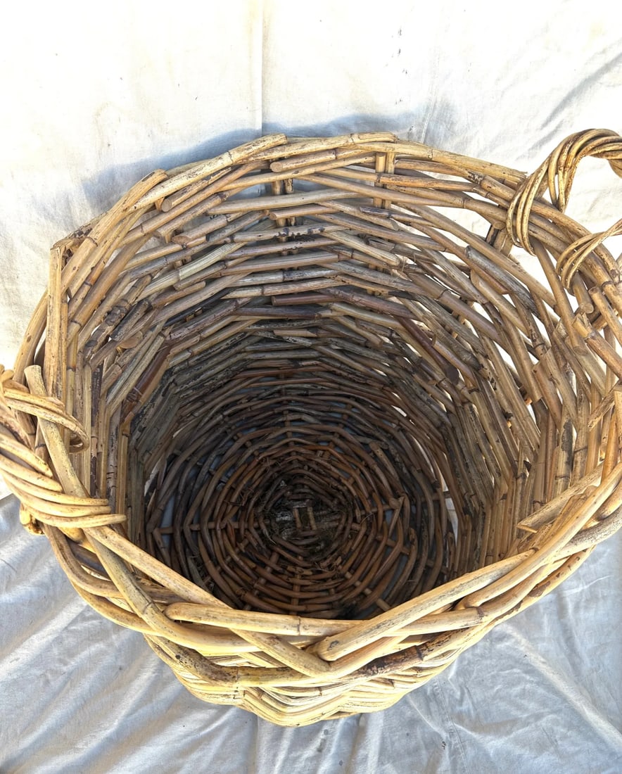 Large Thick Woven Rattan Basket - 5
