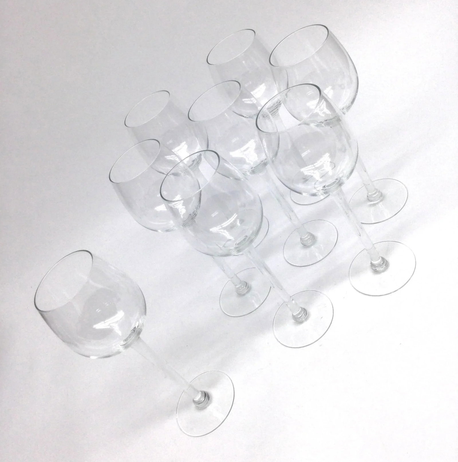 Hand Blown French Crystal Tall Wine Glasses Stemware Set of 8 - 2