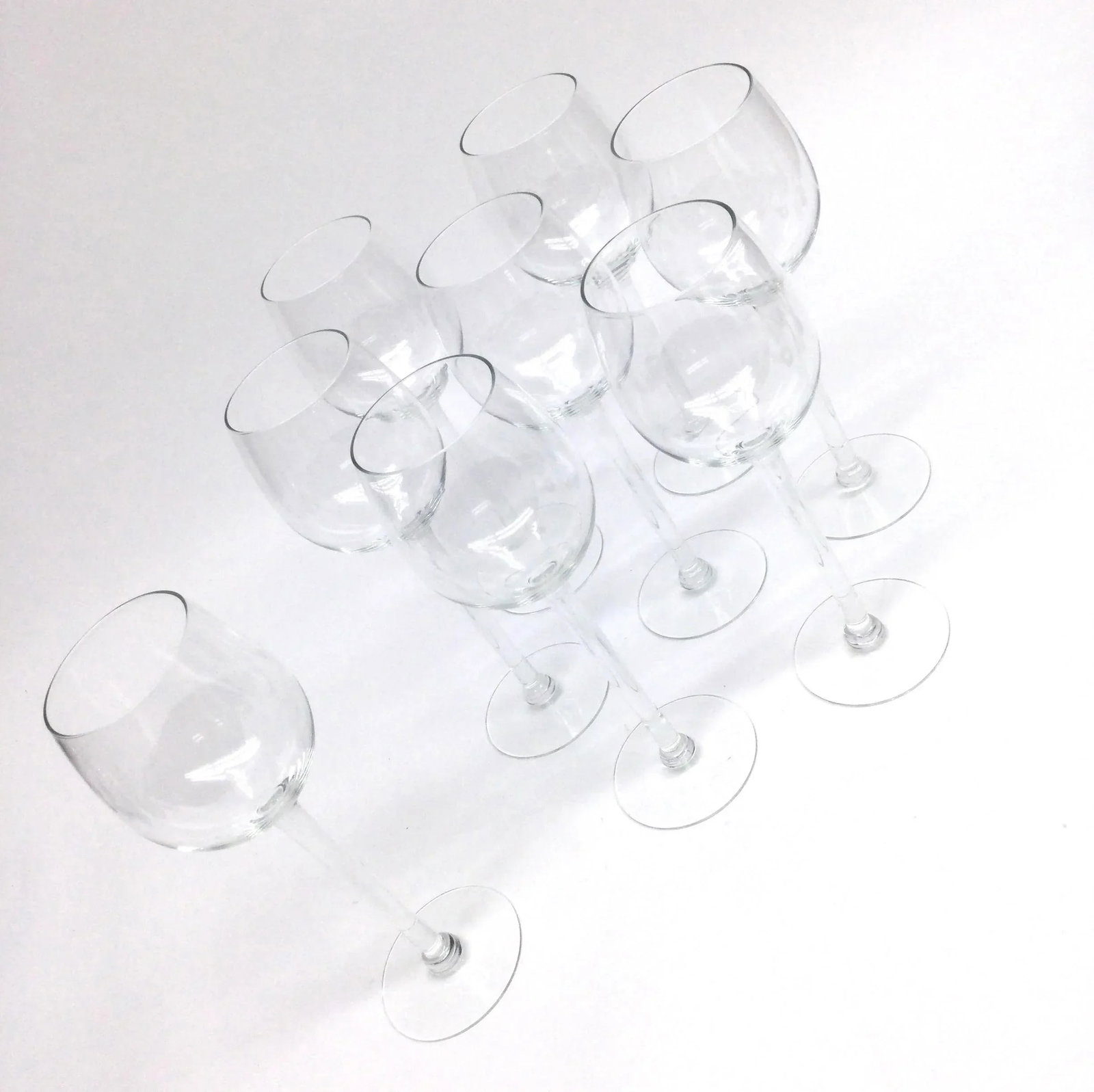 Hand Blown French Crystal Tall Wine Glasses Stemware Set of 8 - 3