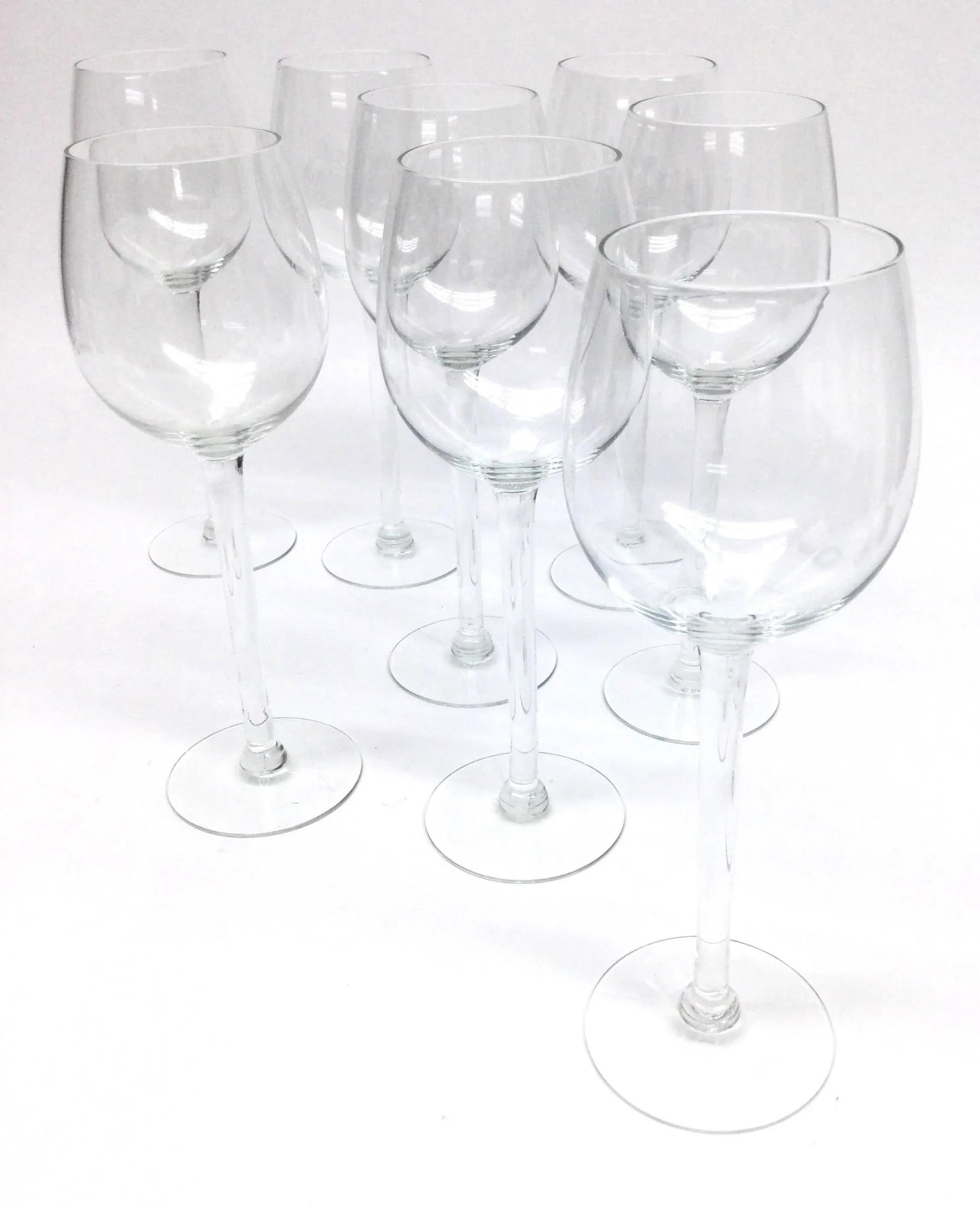 Hand Blown French Crystal Tall Wine Glasses Stemware Set of 8 - 4