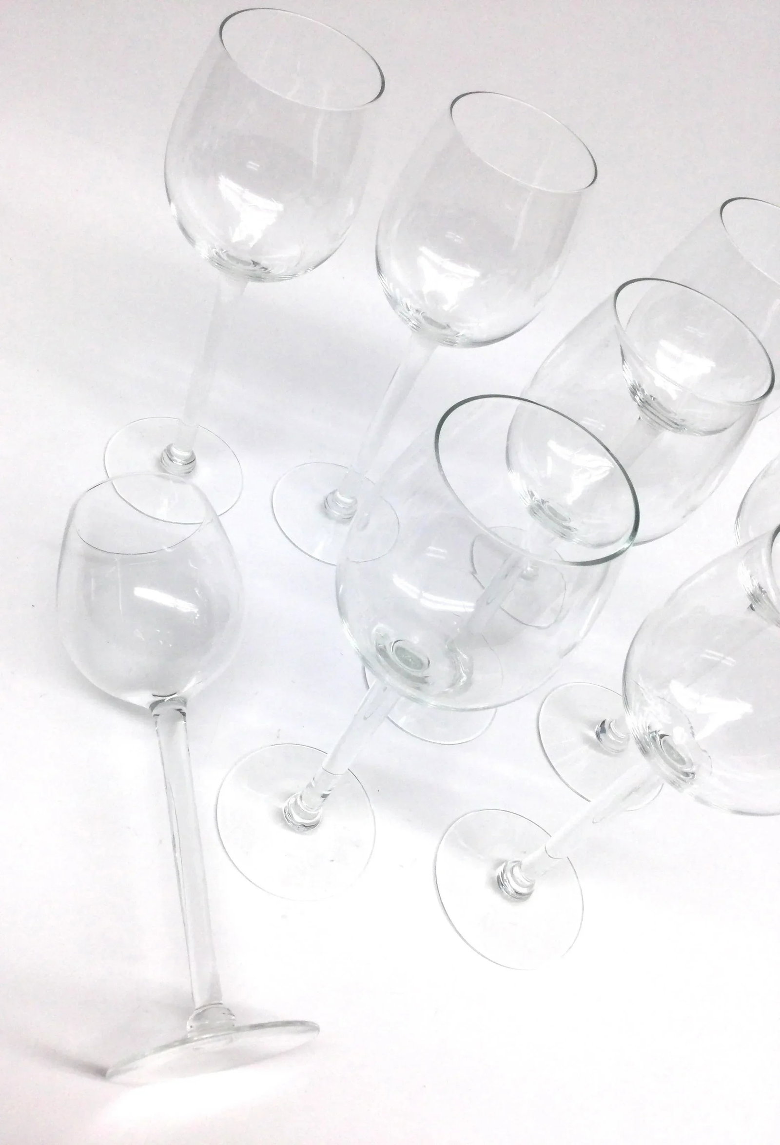 Hand Blown French Crystal Tall Wine Glasses Stemware Set of 8 - 5