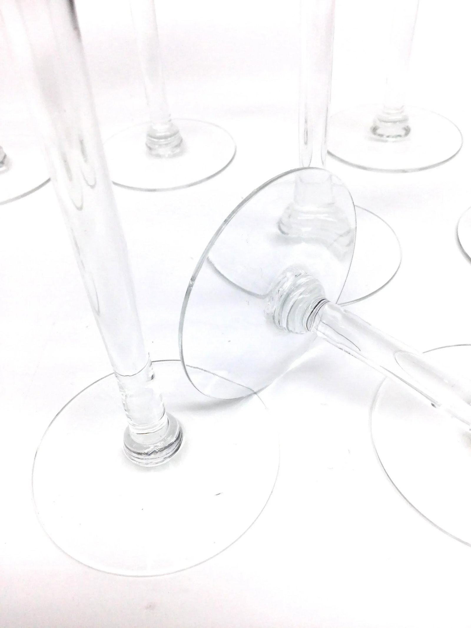 Hand Blown French Crystal Tall Wine Glasses Stemware Set of 8 - 6