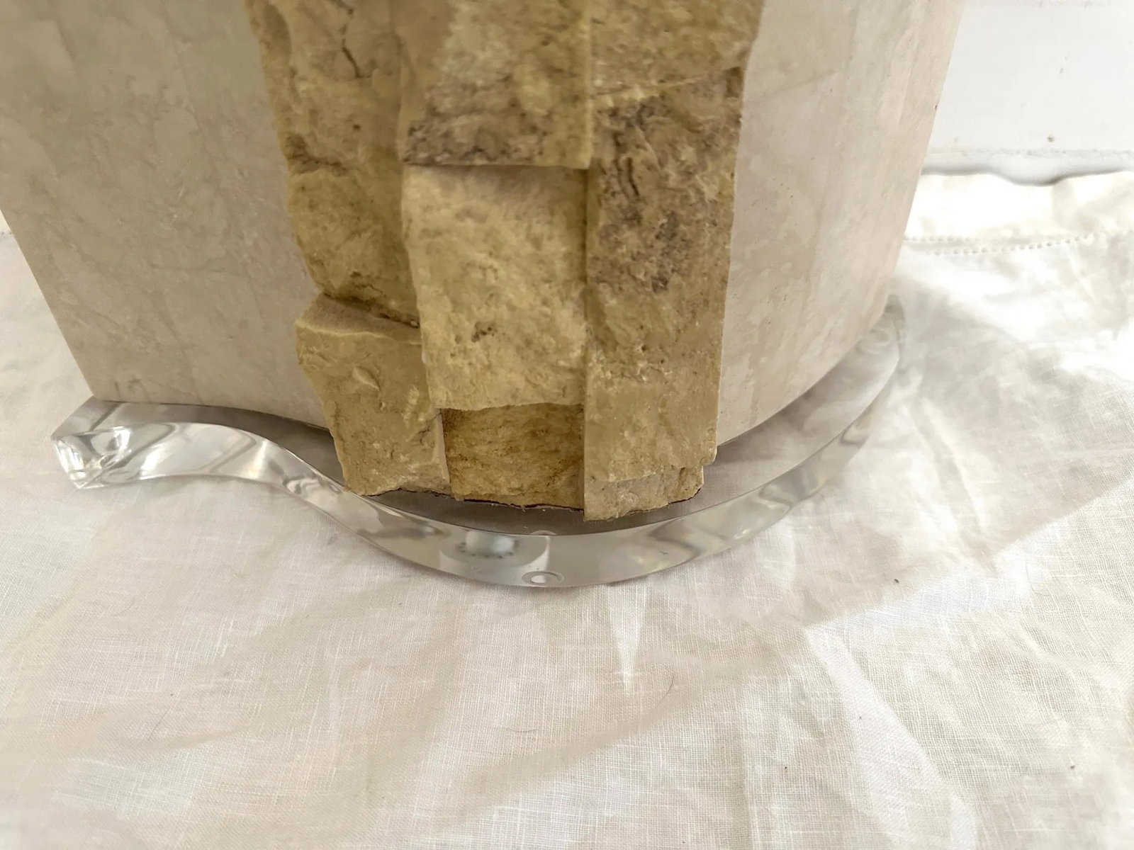 Vintage Tessellated Stone Table Lamp - 3
