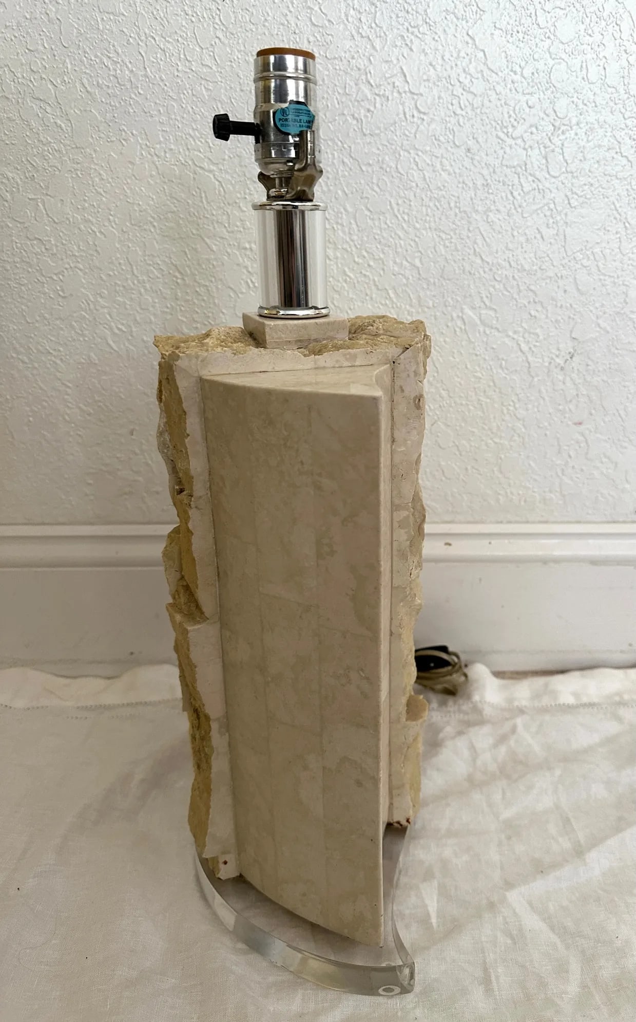 Vintage Tessellated Stone Table Lamp - 5