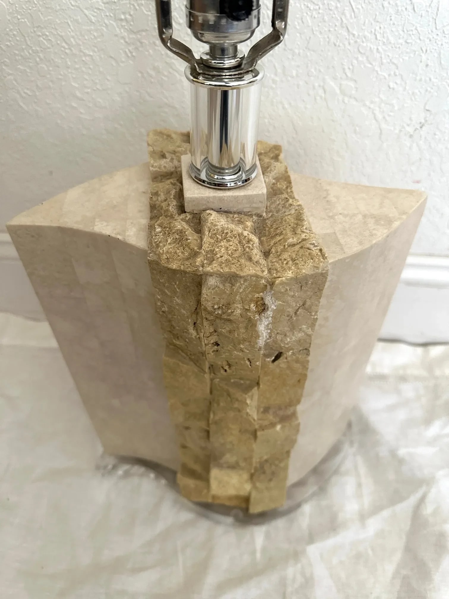 Vintage Tessellated Stone Table Lamp - 6