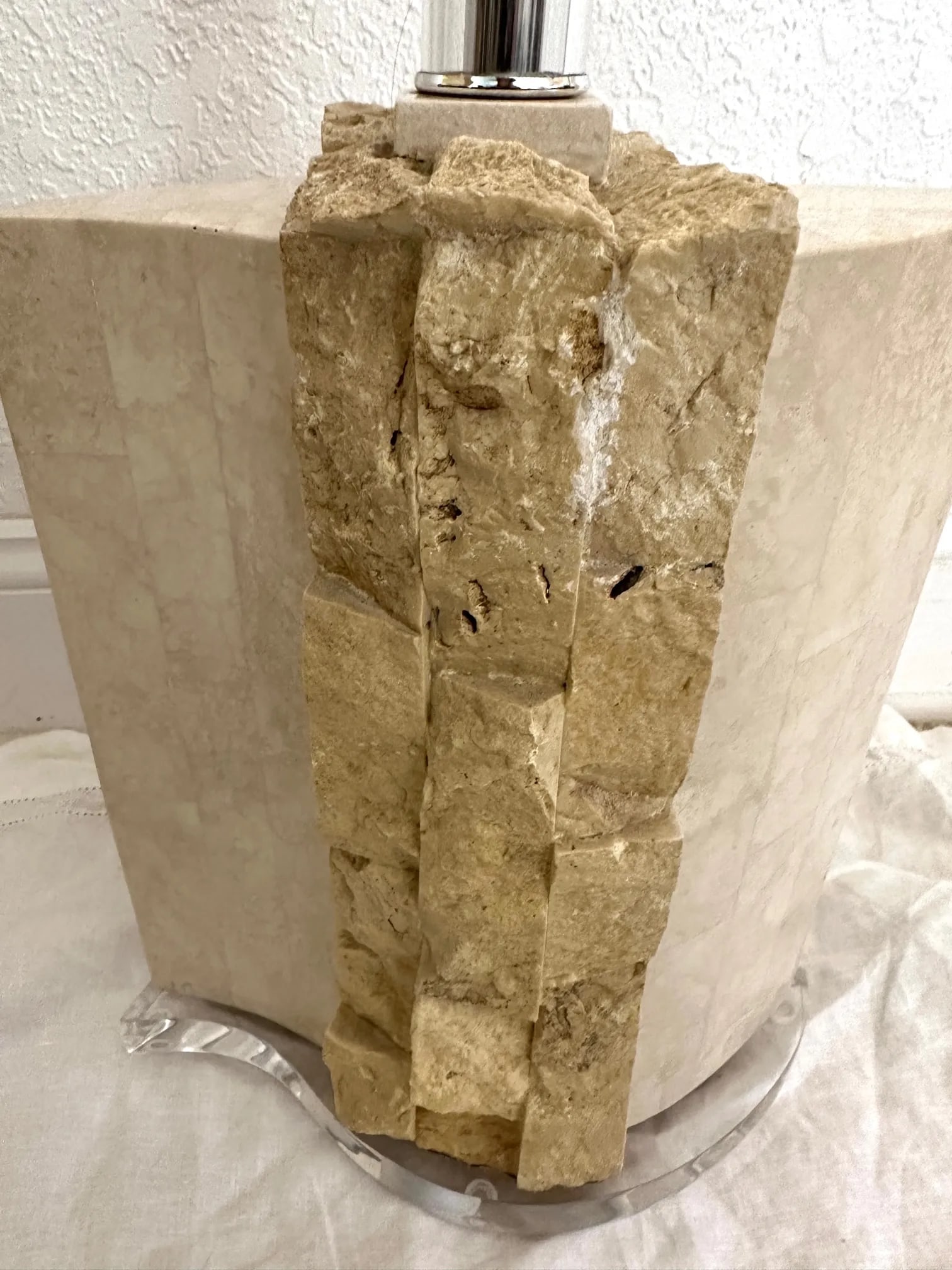 Vintage Tessellated Stone Table Lamp - 7