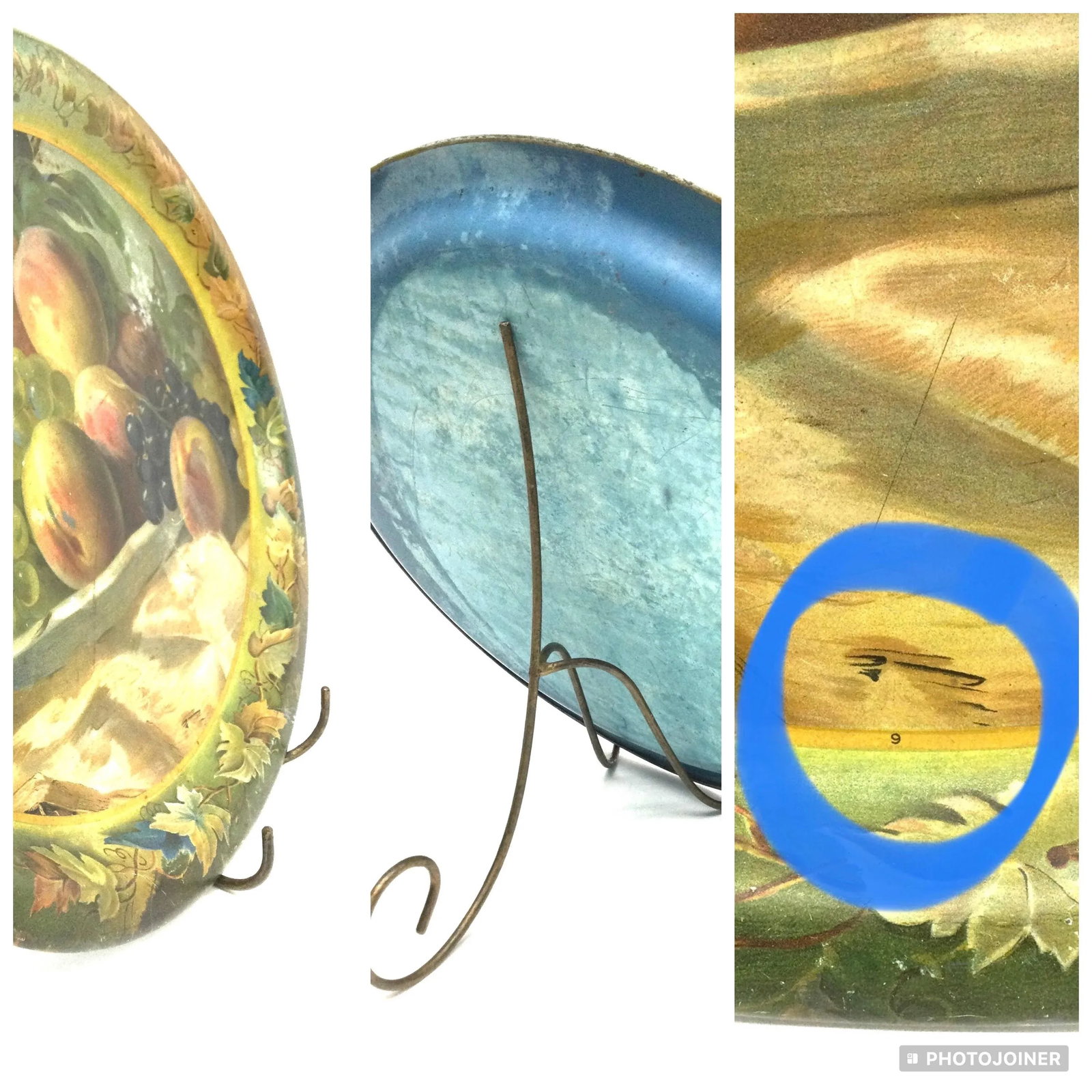 Authentic Antique Toleware Platter Serving Tray - 10