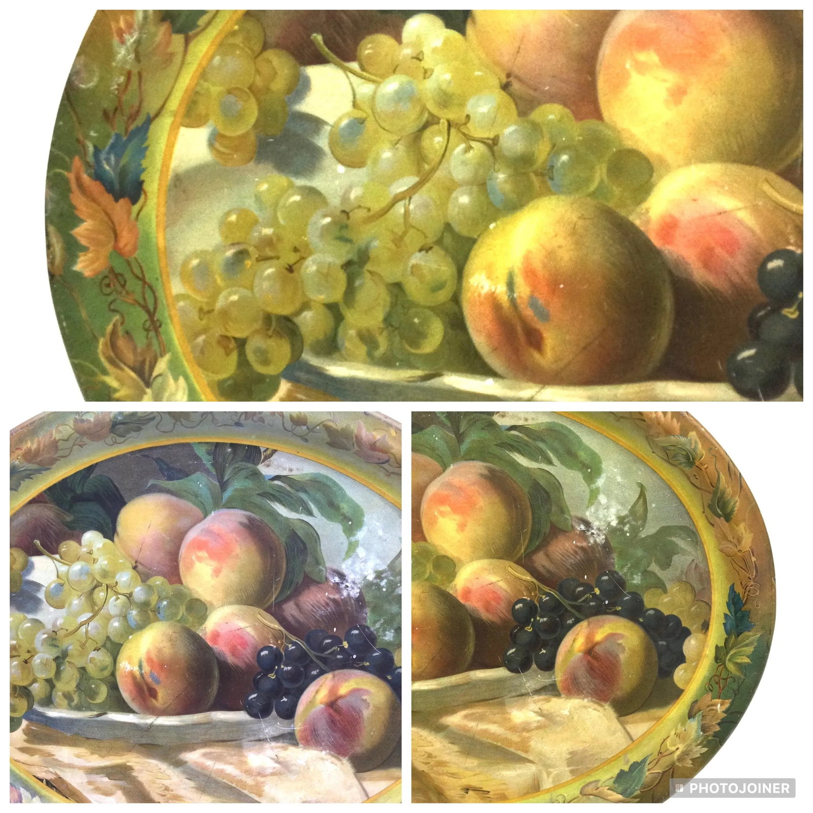 Authentic Antique Toleware Platter Serving Tray - 11