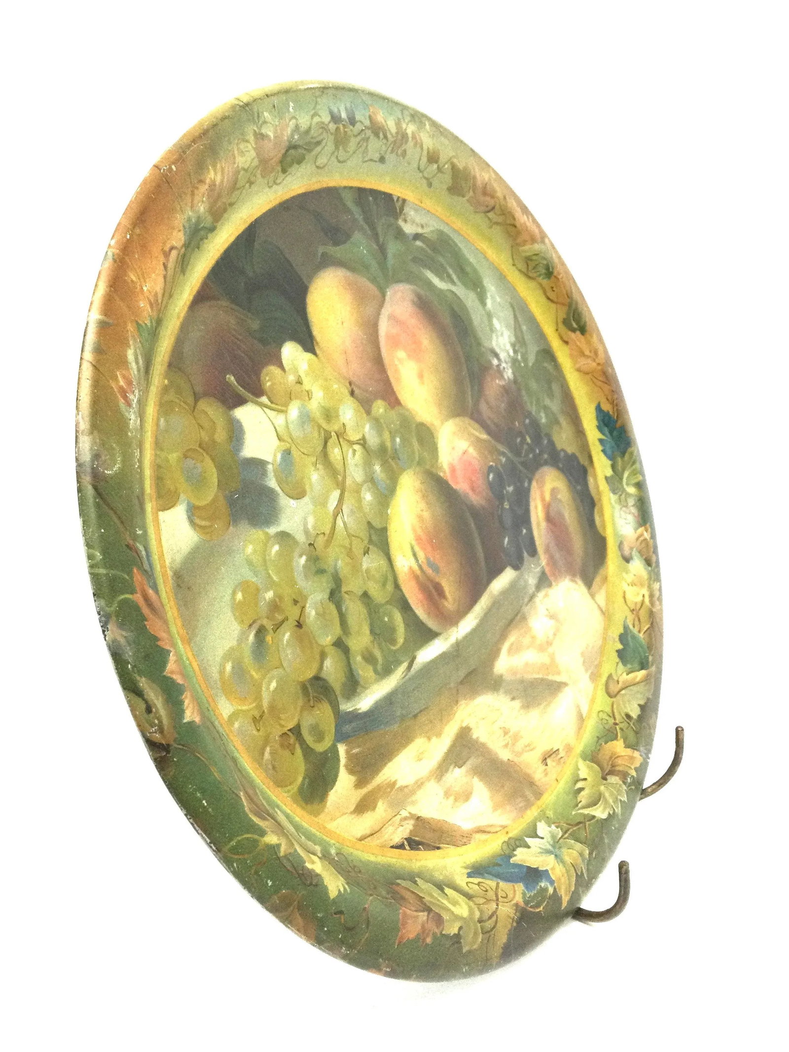 Authentic Antique Toleware Platter Serving Tray - 3