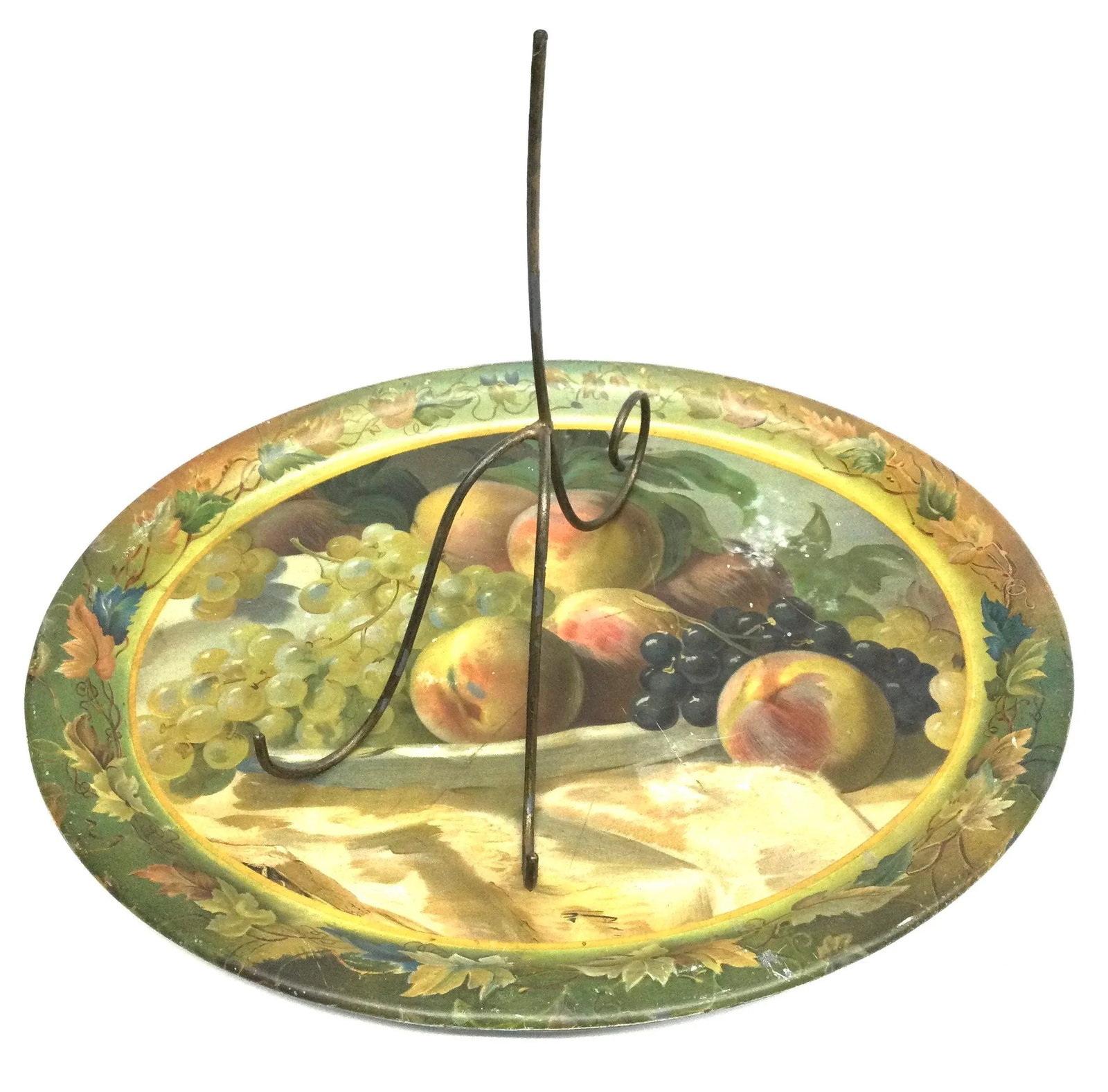 Authentic Antique Toleware Platter Serving Tray - 5