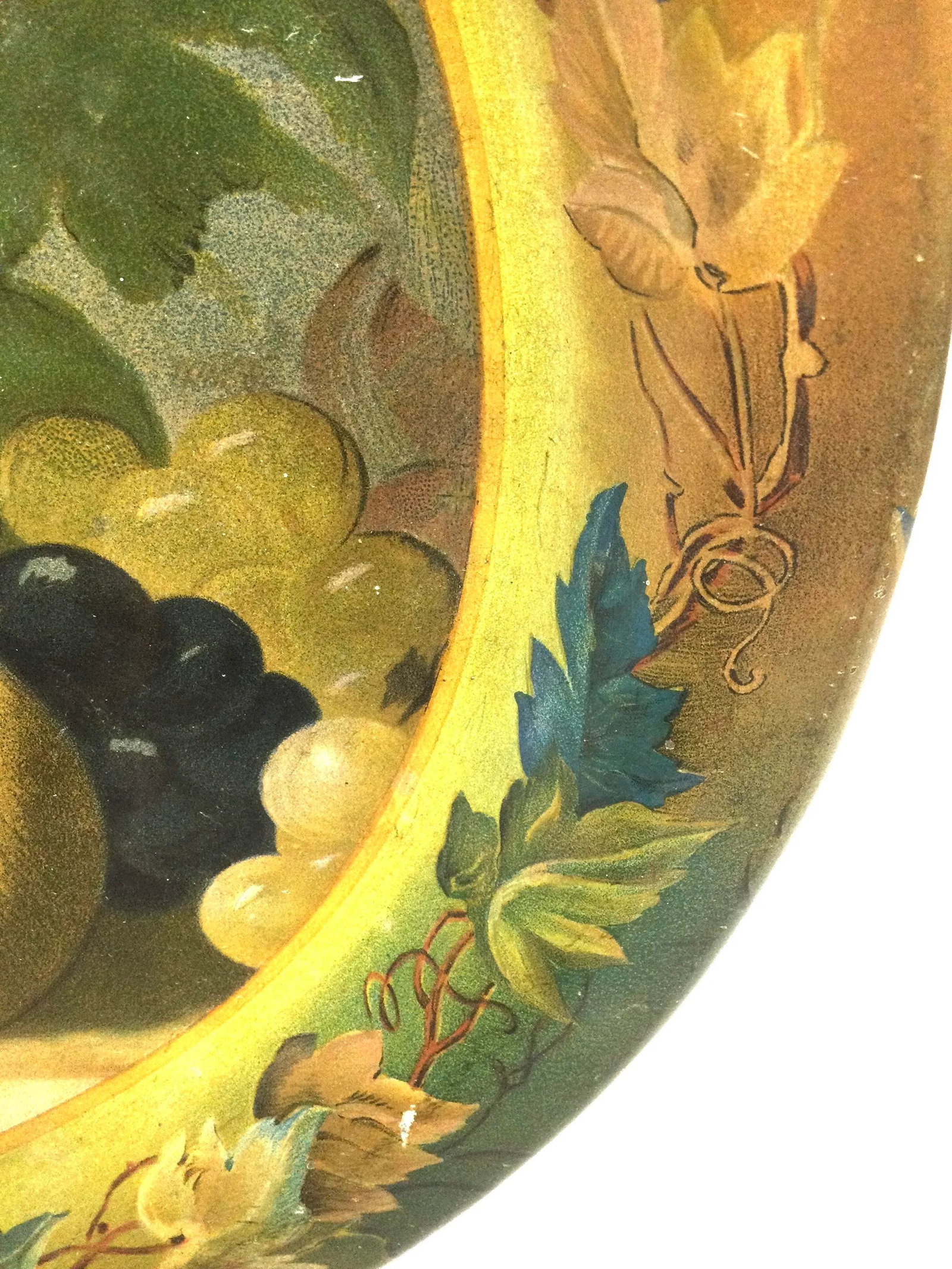 Authentic Antique Toleware Platter Serving Tray - 6