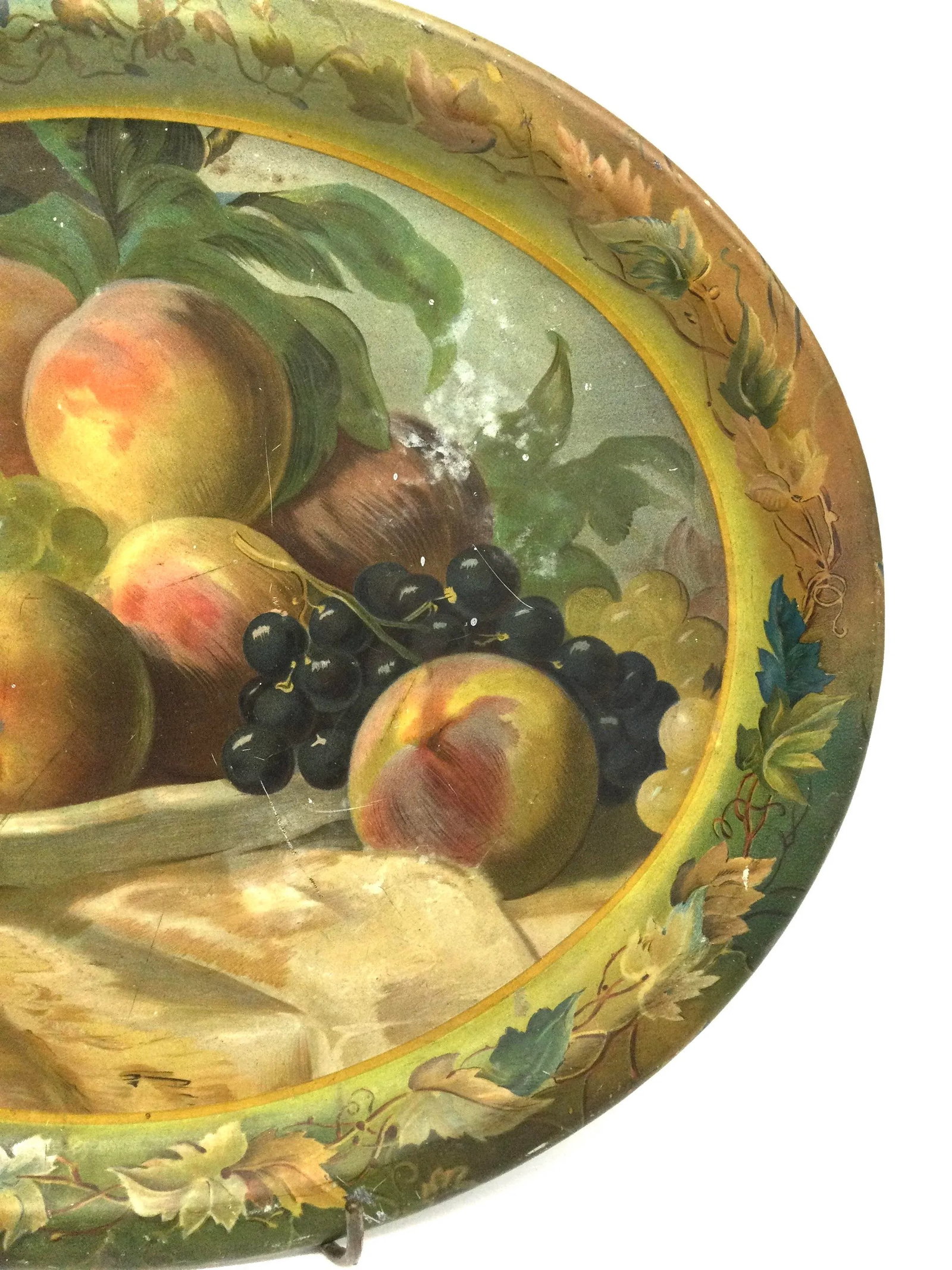 Authentic Antique Toleware Platter Serving Tray - 8