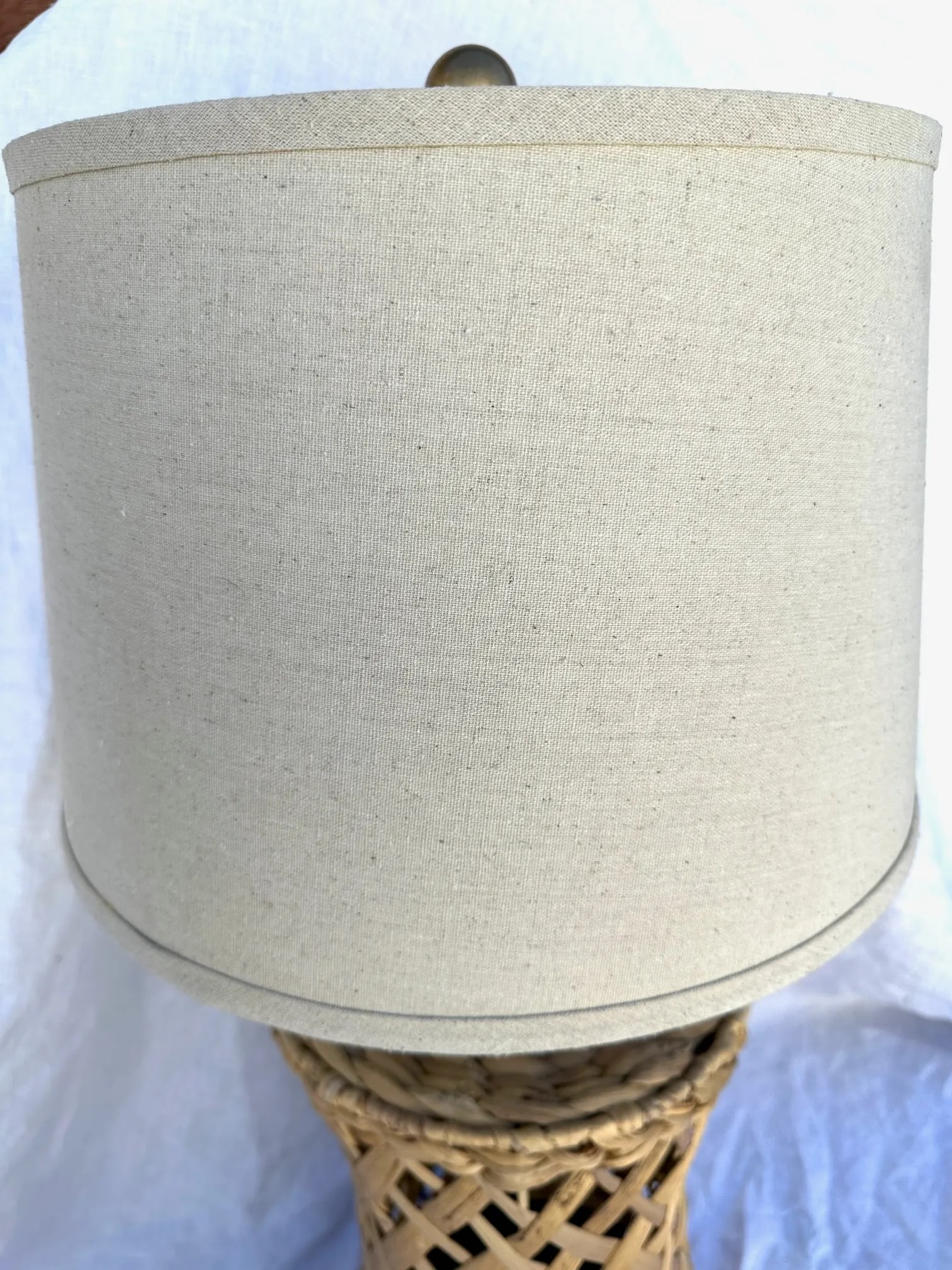 Coastal Raffia Lattice Table Lamp W/Shade - 5