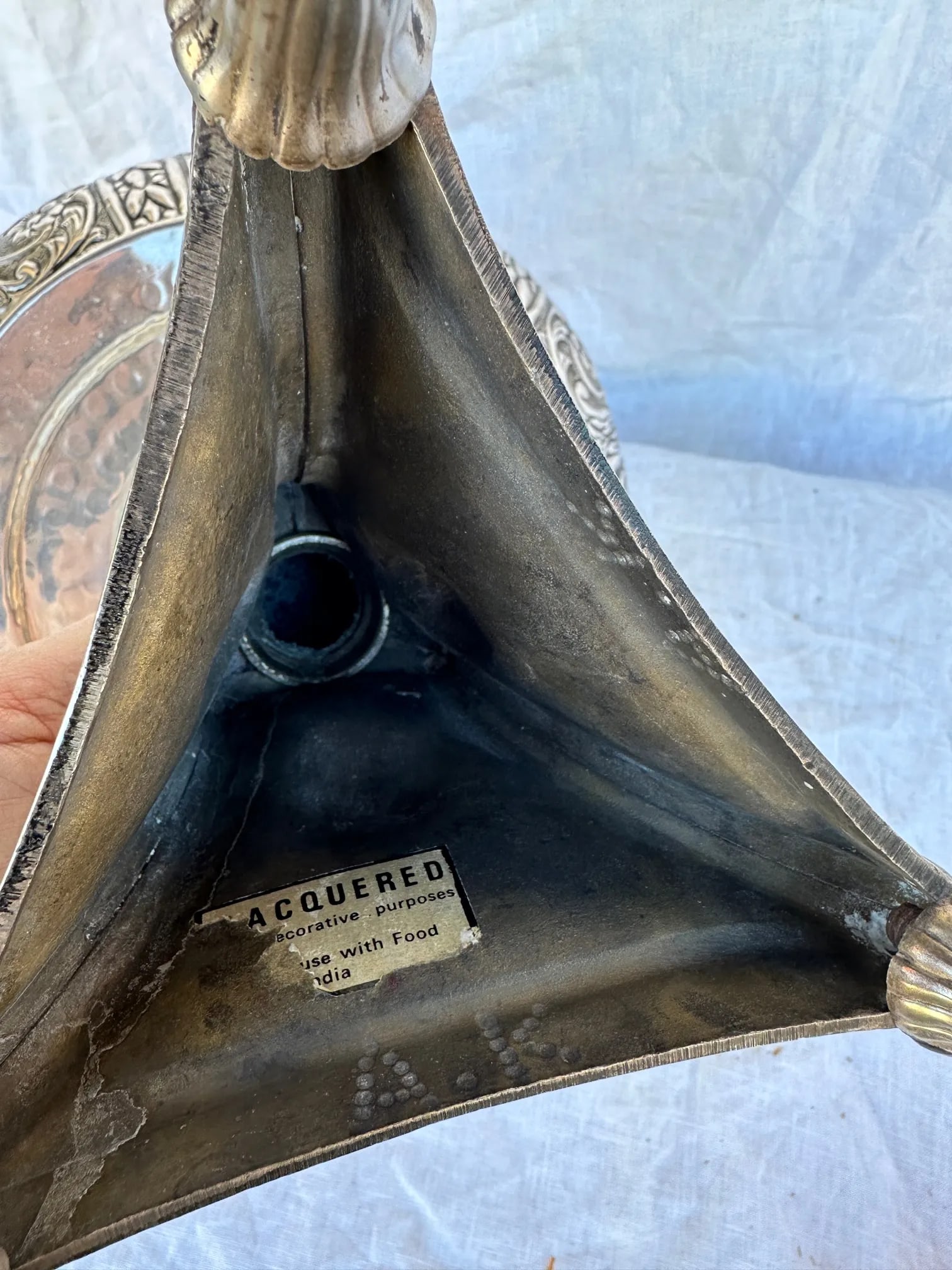 Decorative Silver Pedestal Bowl - 6