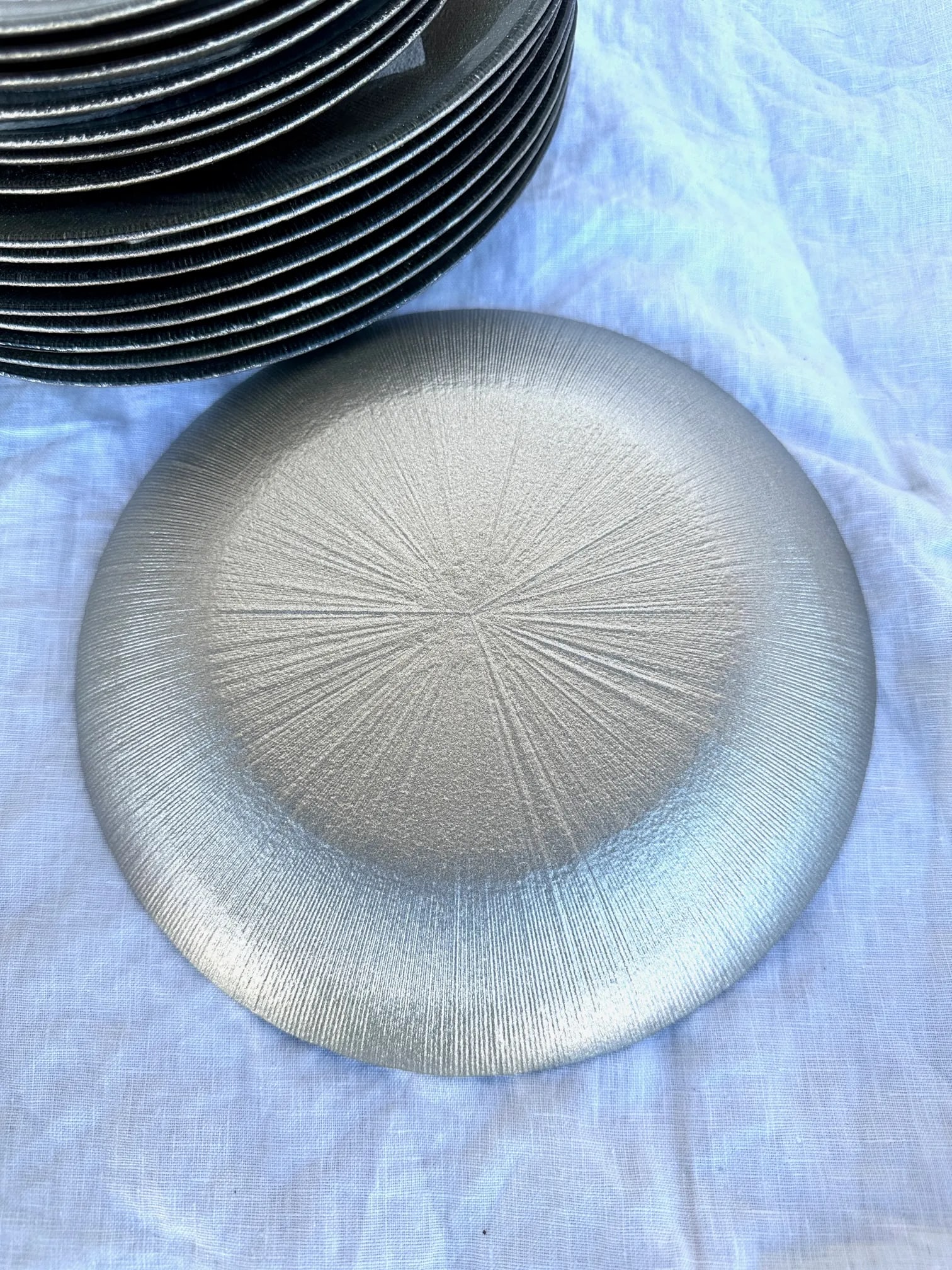 Hand Painted Turkish Silver Sparkle Dinnerware Set - 3