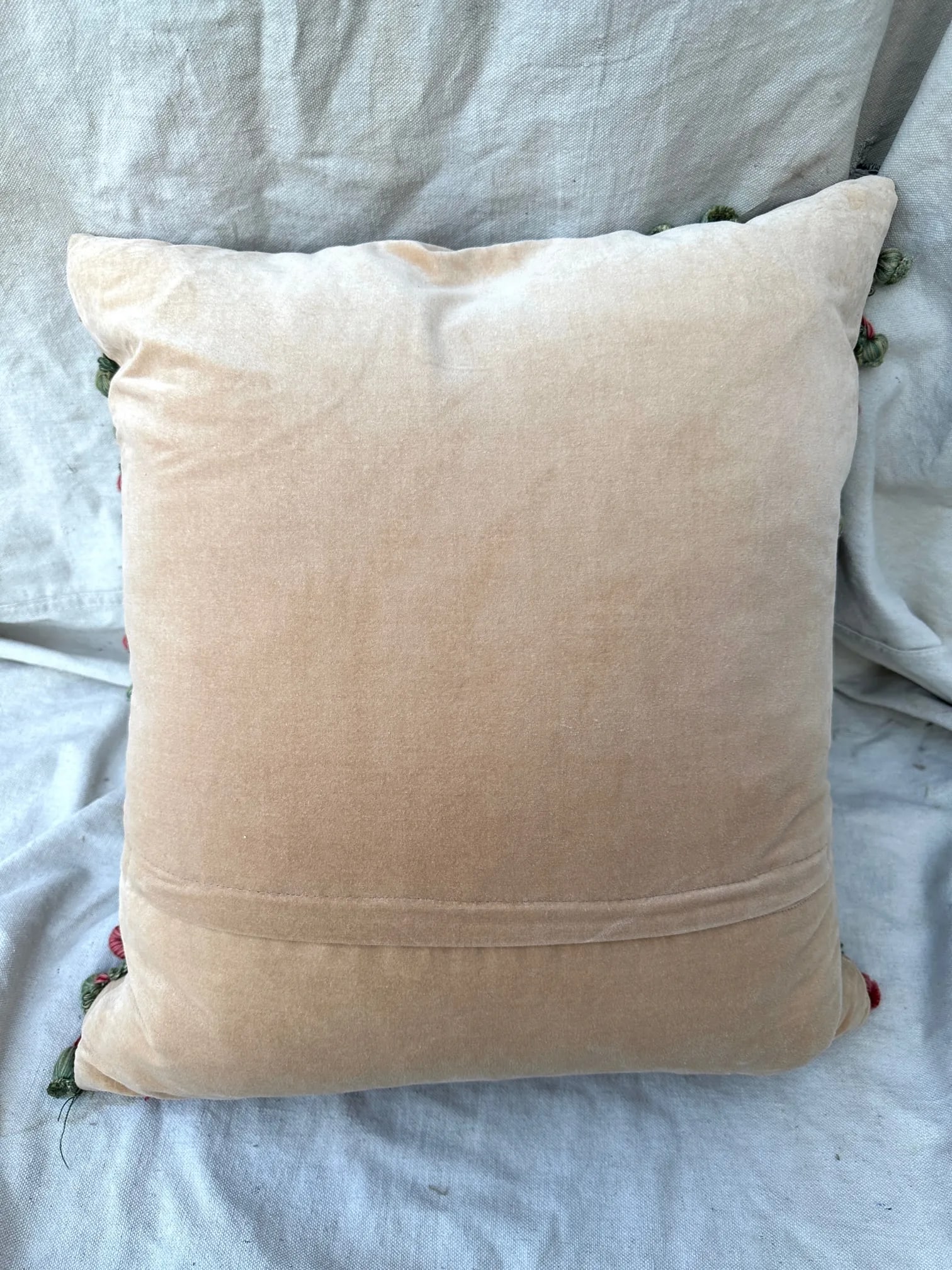 Vintage Needlepoint Pillow With Tassels - 2