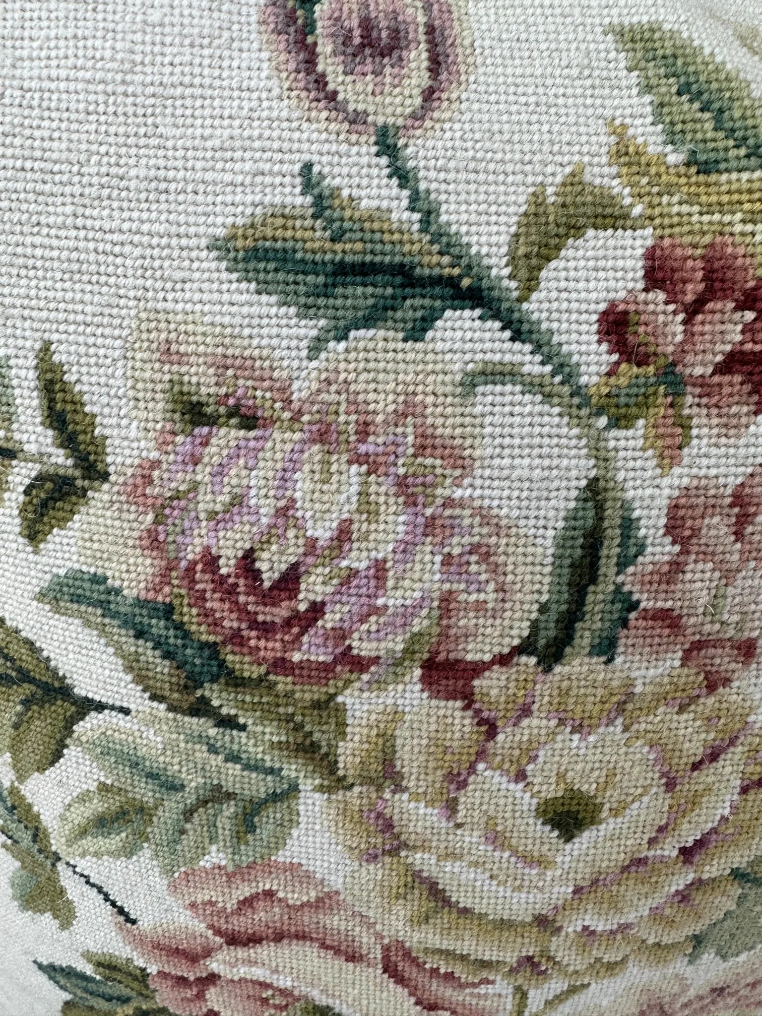 Vintage Needlepoint Pillow With Tassels - 3