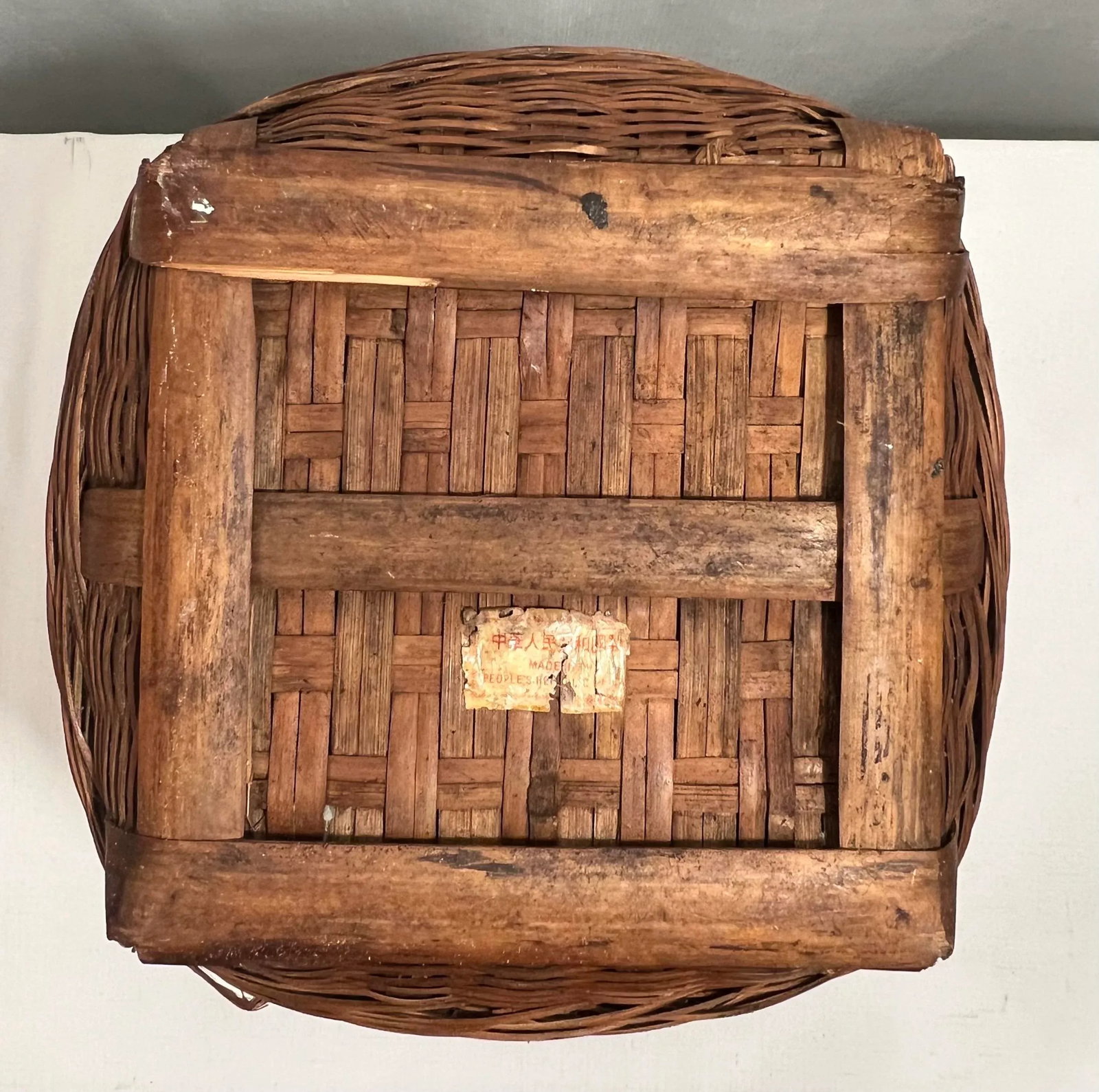 Vintage Tortoise Bamboo and Rattan Wastebasket - 8