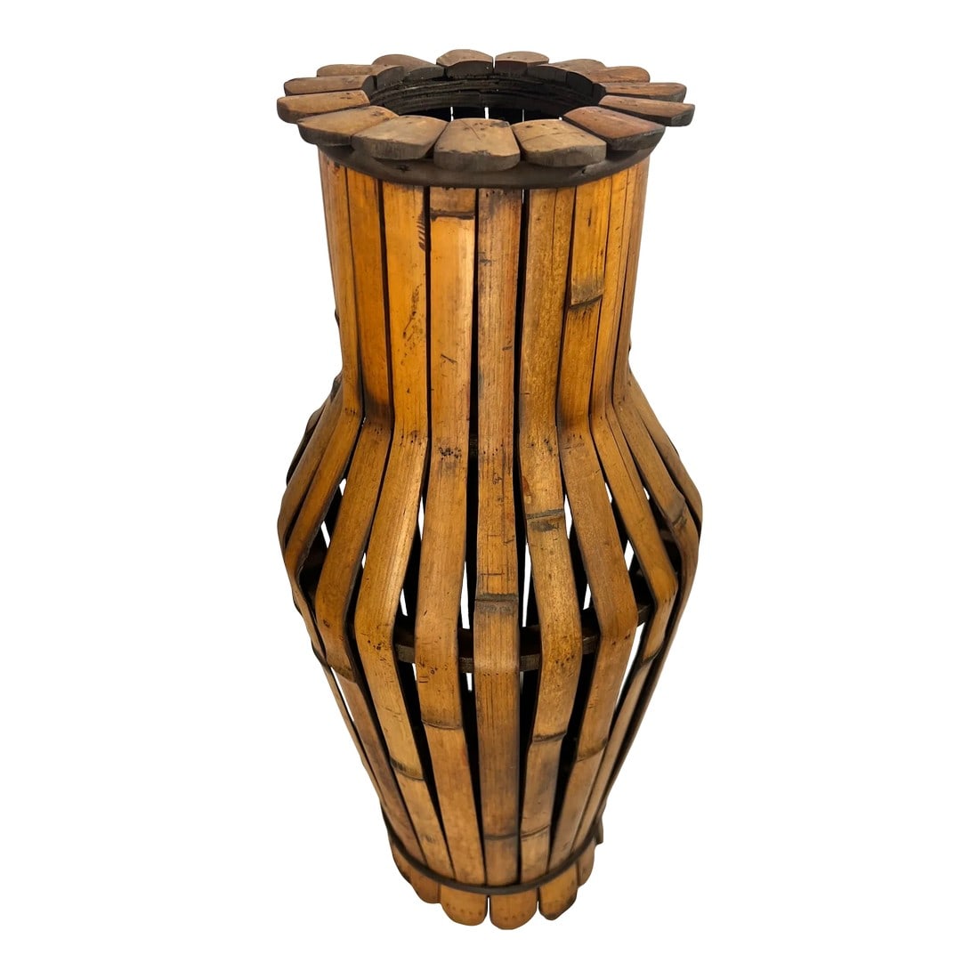 Vintage BoHo Chic Split Bamboo Floor Vase (1 of 9)