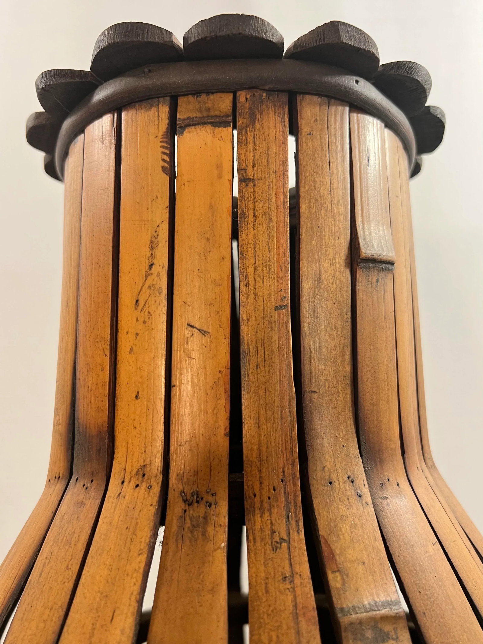 Vintage BoHo Chic Split Bamboo Floor Vase - 8