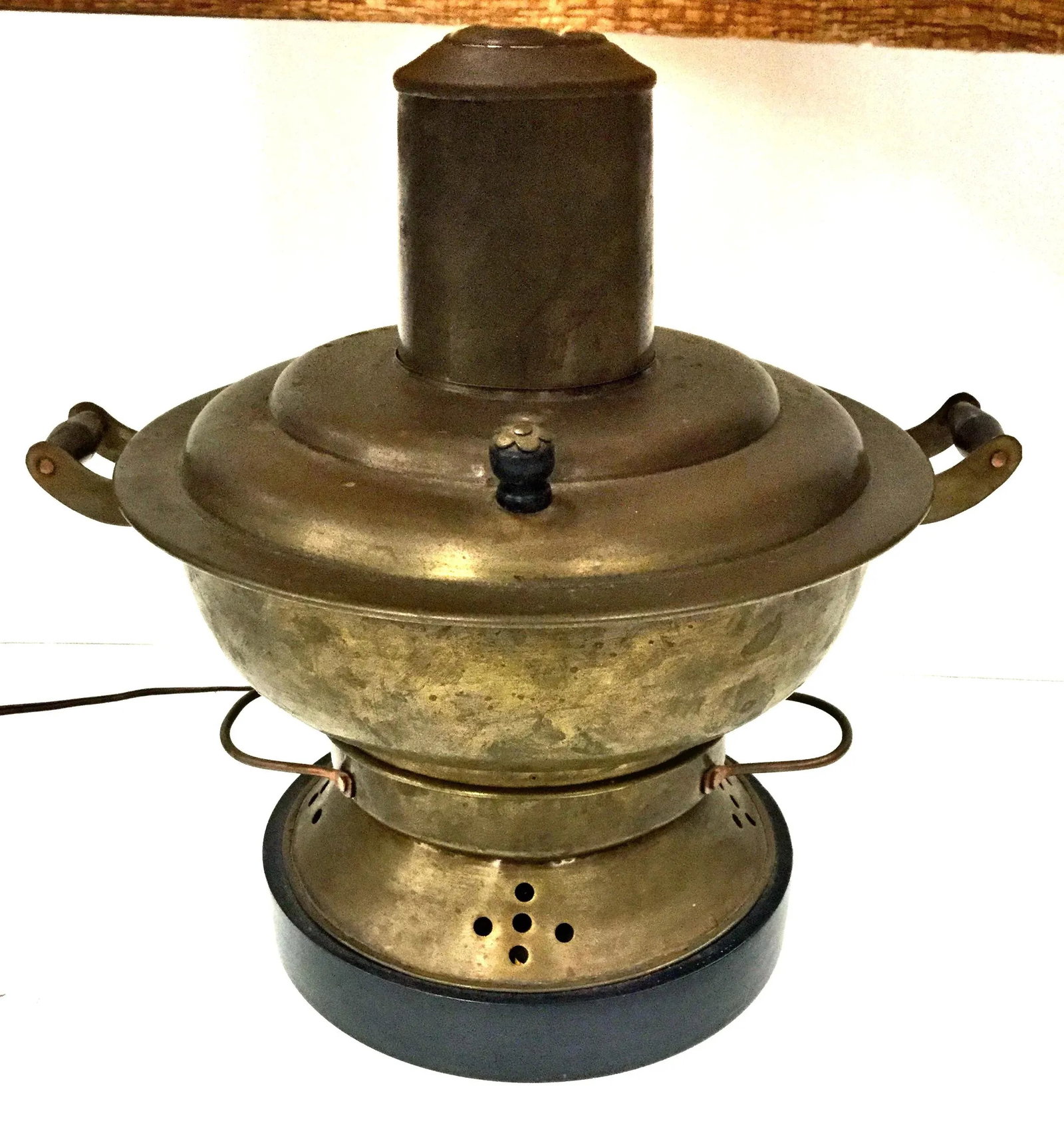 Vintage Mid Century Brutalist Brass Table Lamp - 11