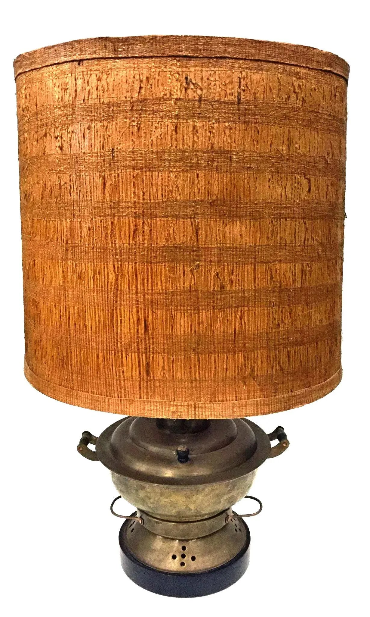 Vintage Mid Century Brutalist Brass Table Lamp - 12