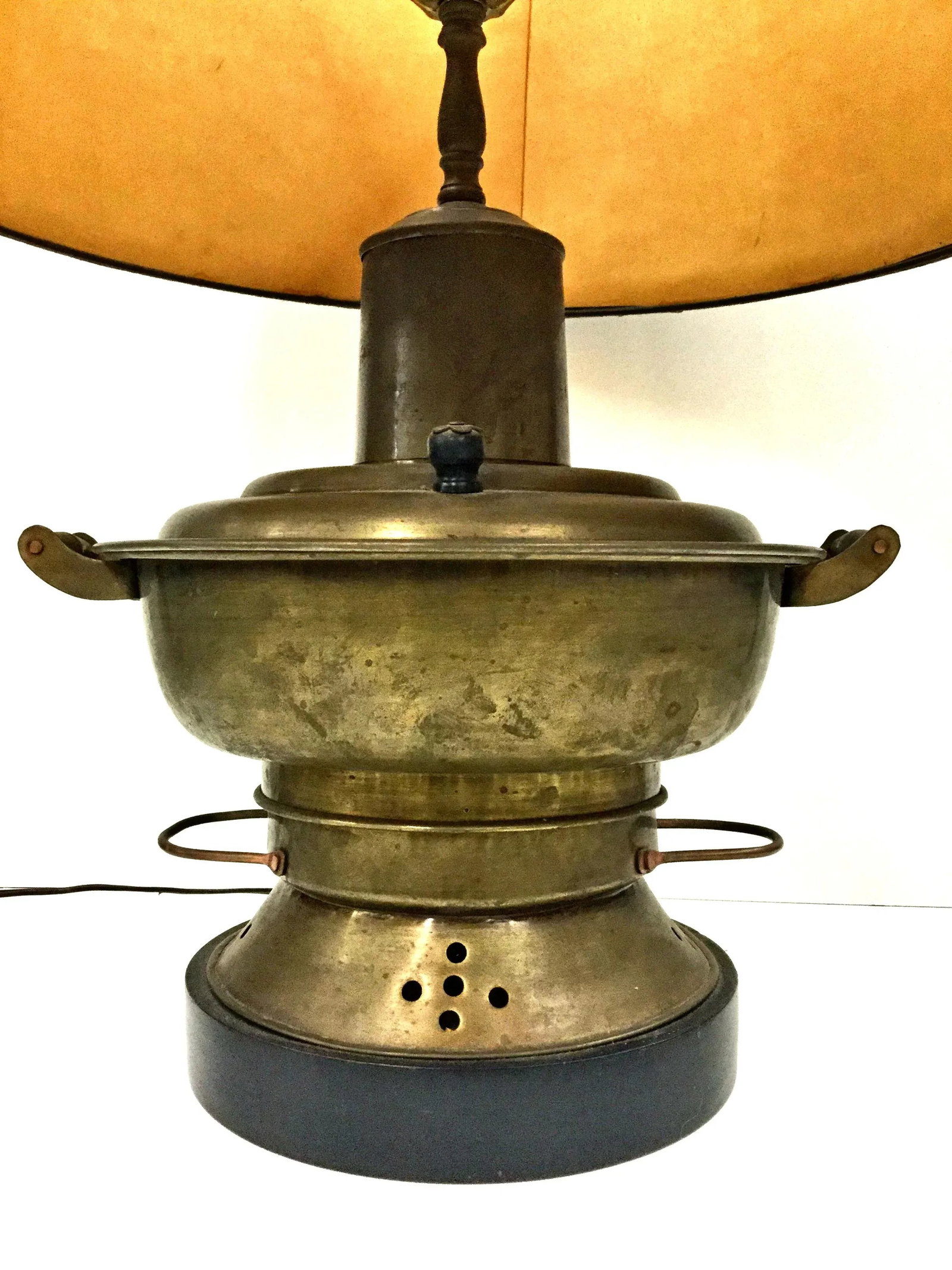 Vintage Mid Century Brutalist Brass Table Lamp - 3