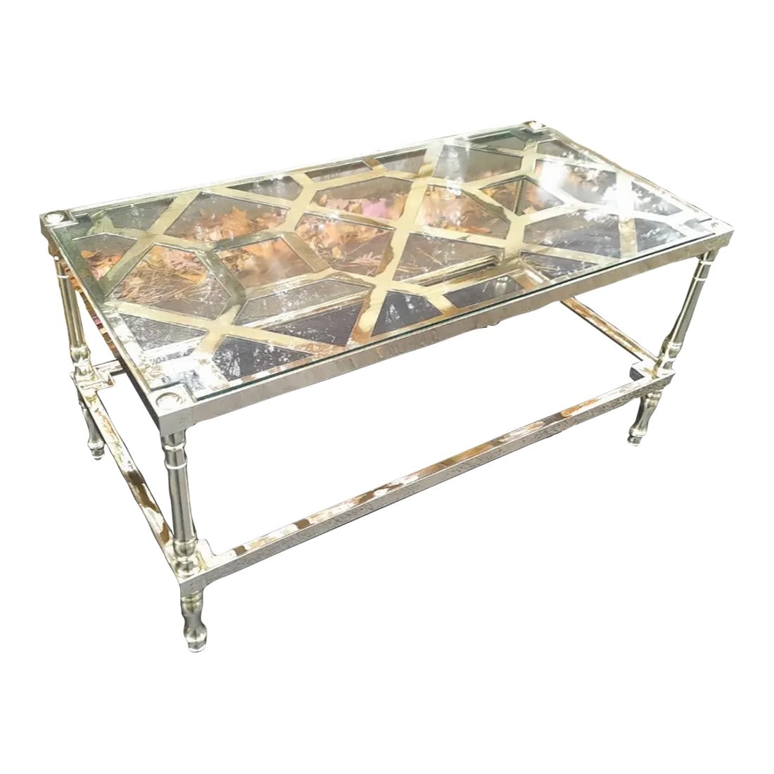 1960s Restored Vintage Smith & Watson Brass and Glass Two Tier Cocktail Table (1 of 9)