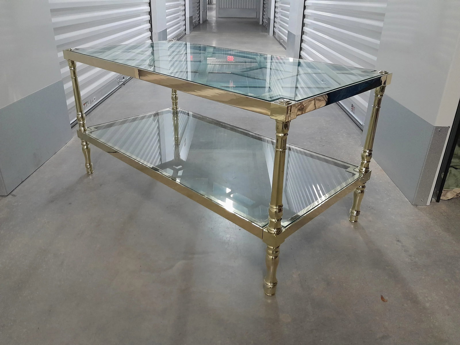 1960s Restored Vintage Smith & Watson Brass and Glass Two Tier Cocktail Table - 4