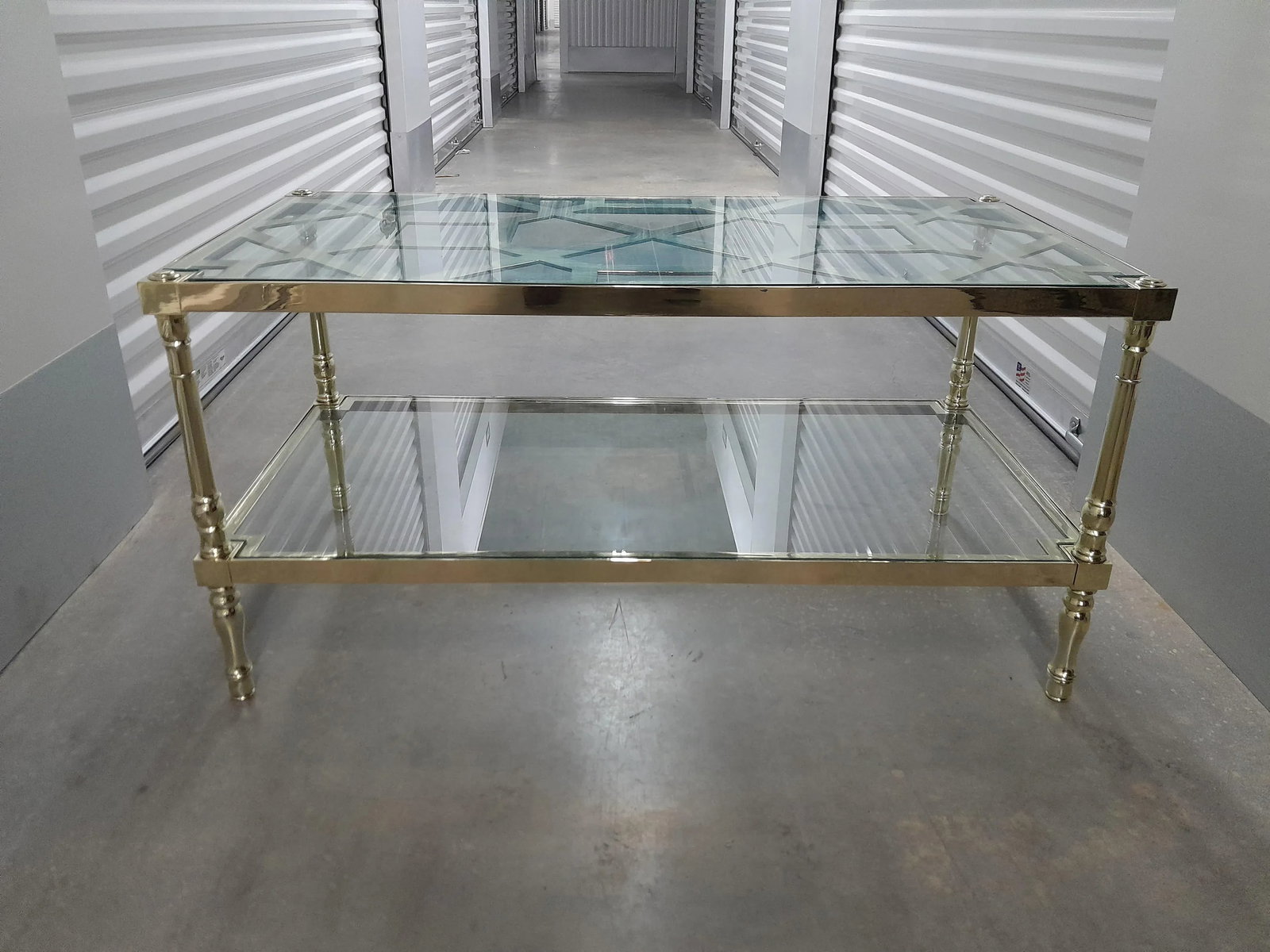 1960s Restored Vintage Smith & Watson Brass and Glass Two Tier Cocktail Table - 6