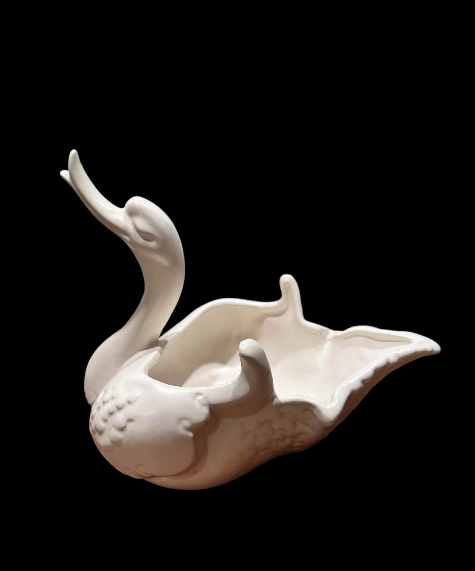 Vintage White Swan Hull Art Pottery 23 Usa Ceramic - 2