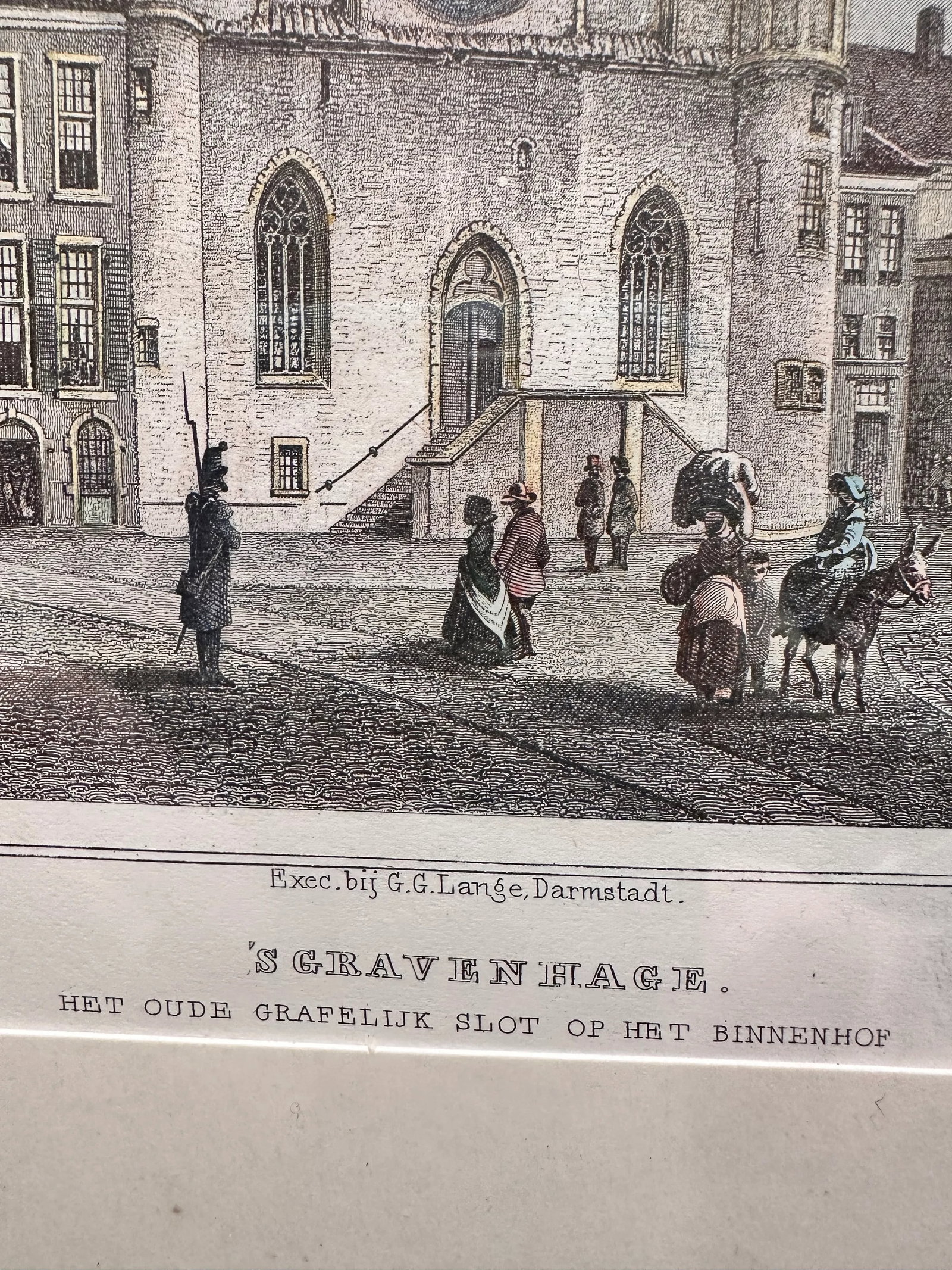 Lithograph Colored Print the Hague Netherlands Binnenhof - 6