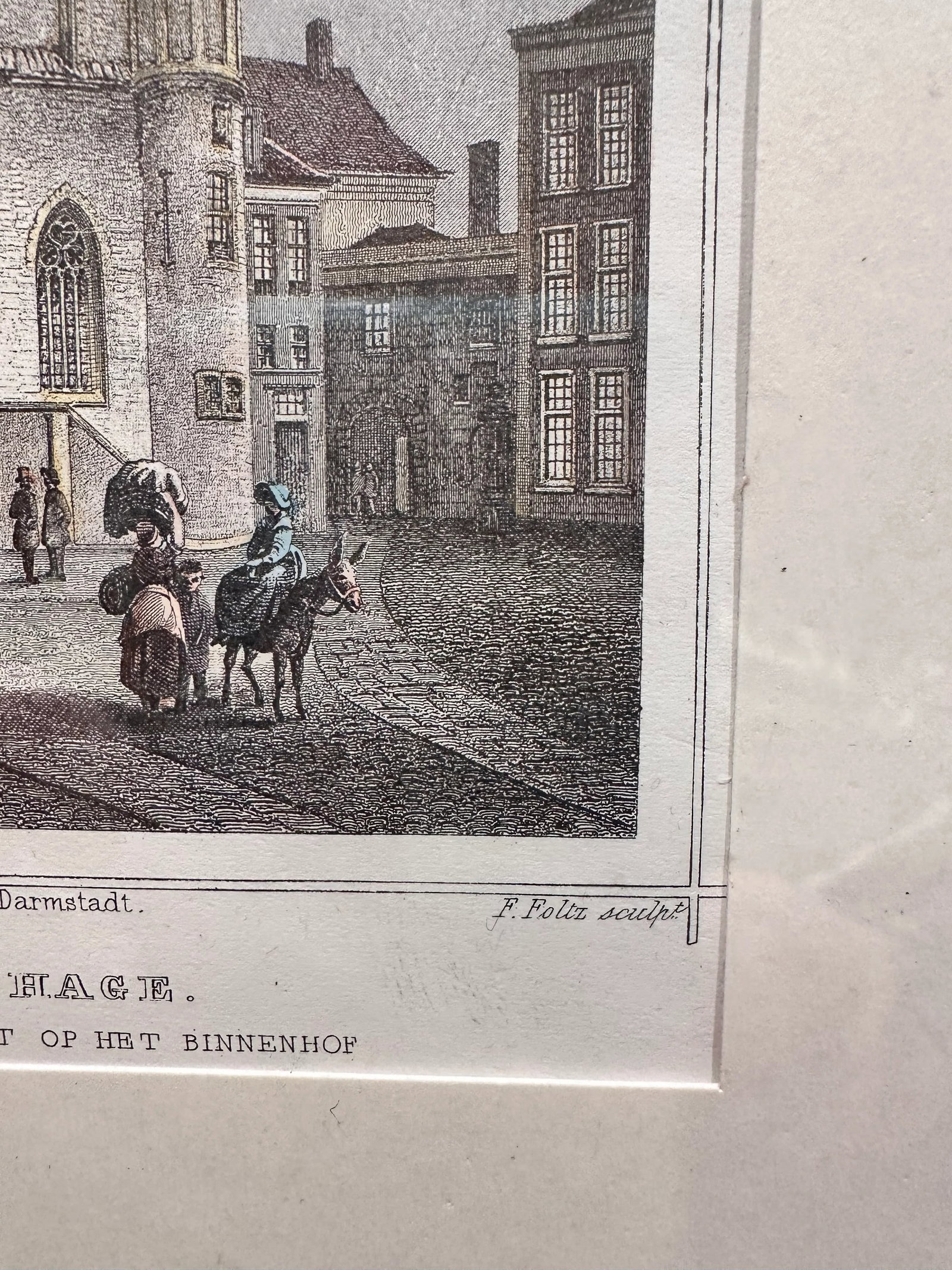 Lithograph Colored Print the Hague Netherlands Binnenhof - 7
