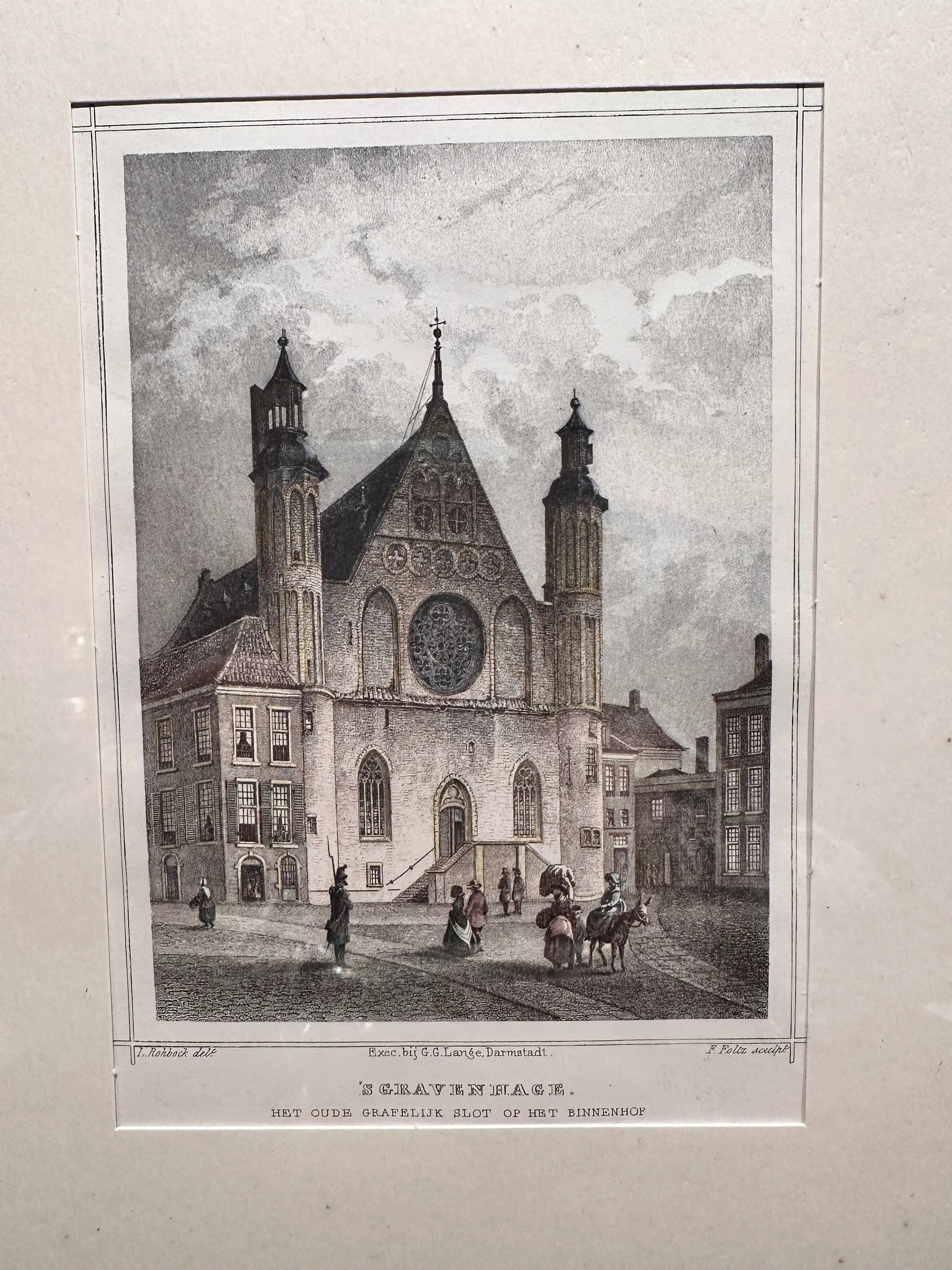Lithograph Colored Print the Hague Netherlands Binnenhof - 8