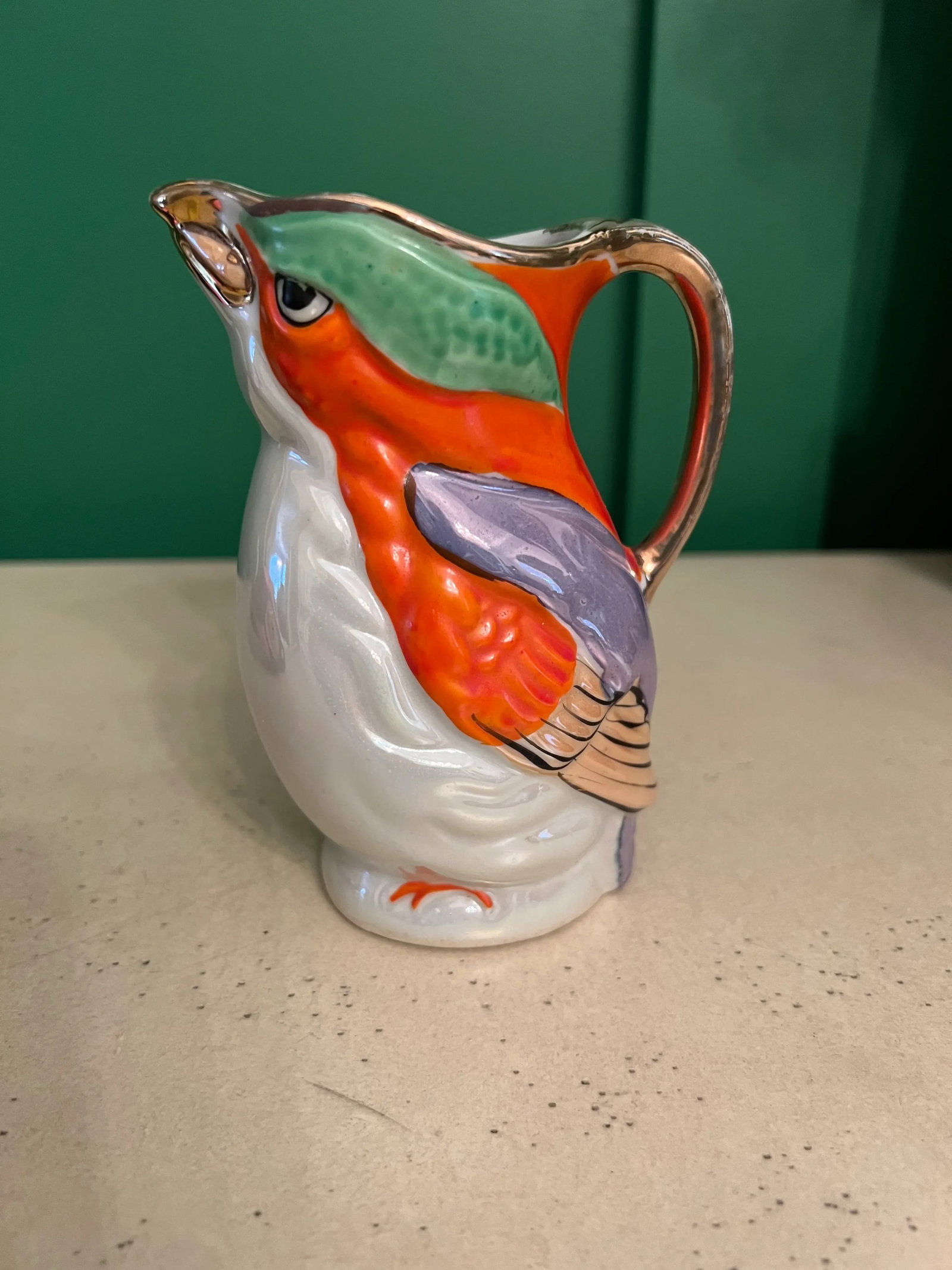 Vintage Japanese Lusterware Bird Creamer Pitcher - 3