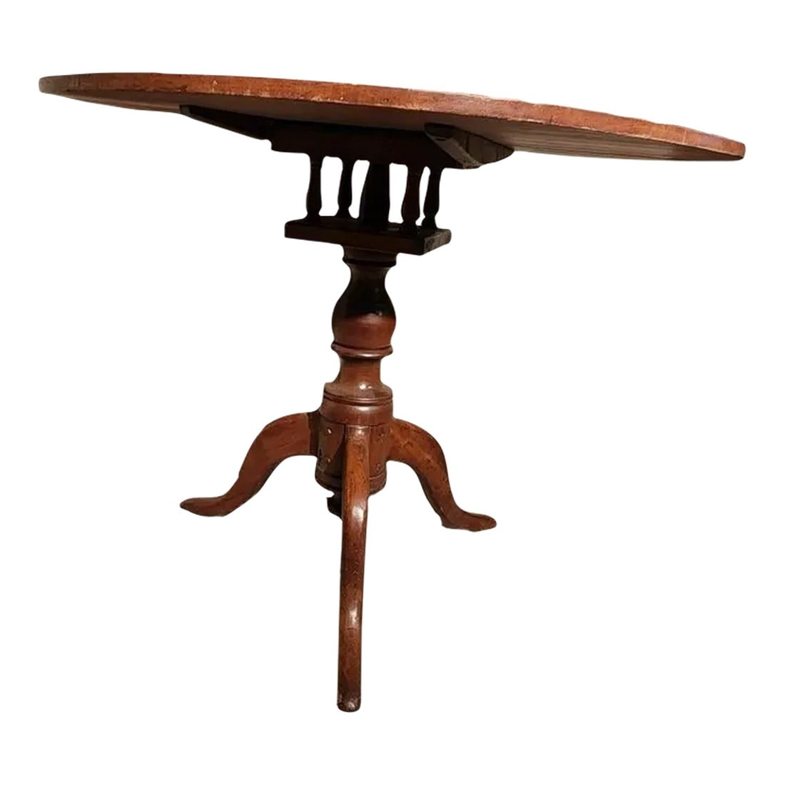 Mid 18th Century Antique Tilt Top Bird Cage Table (1 of 11)