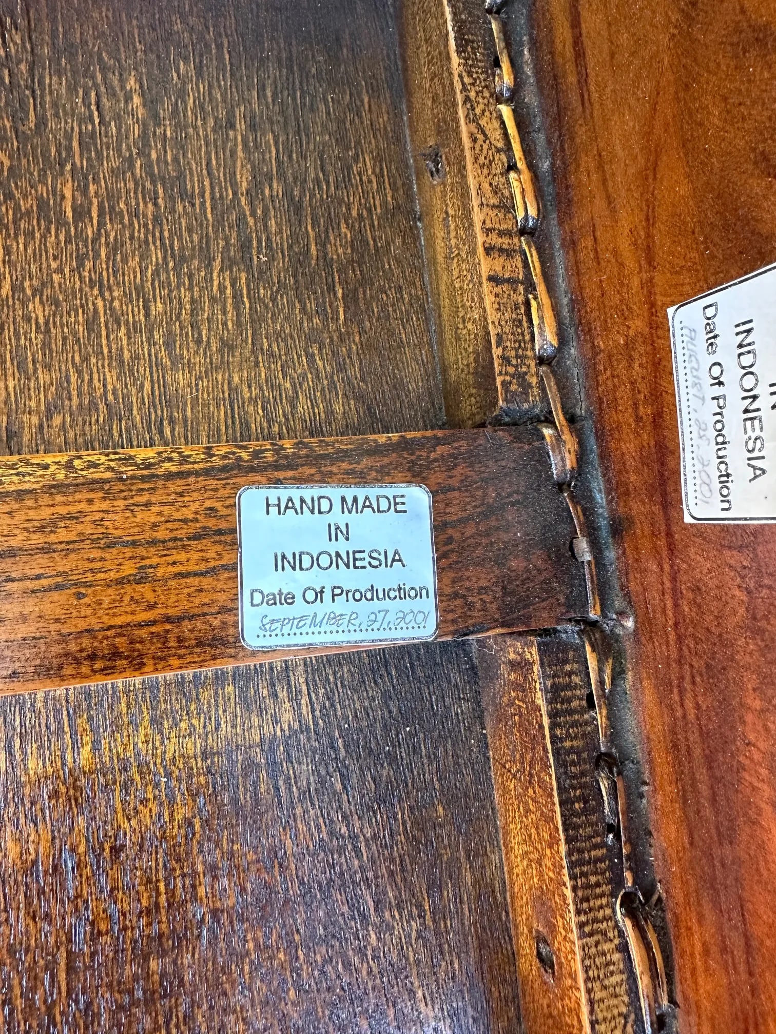 Indonesian Wood/Rattan Foot Stool - 5