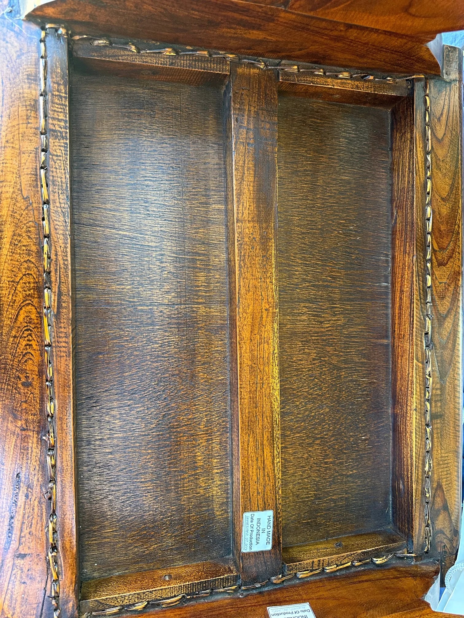 Indonesian Wood/Rattan Foot Stool - 6