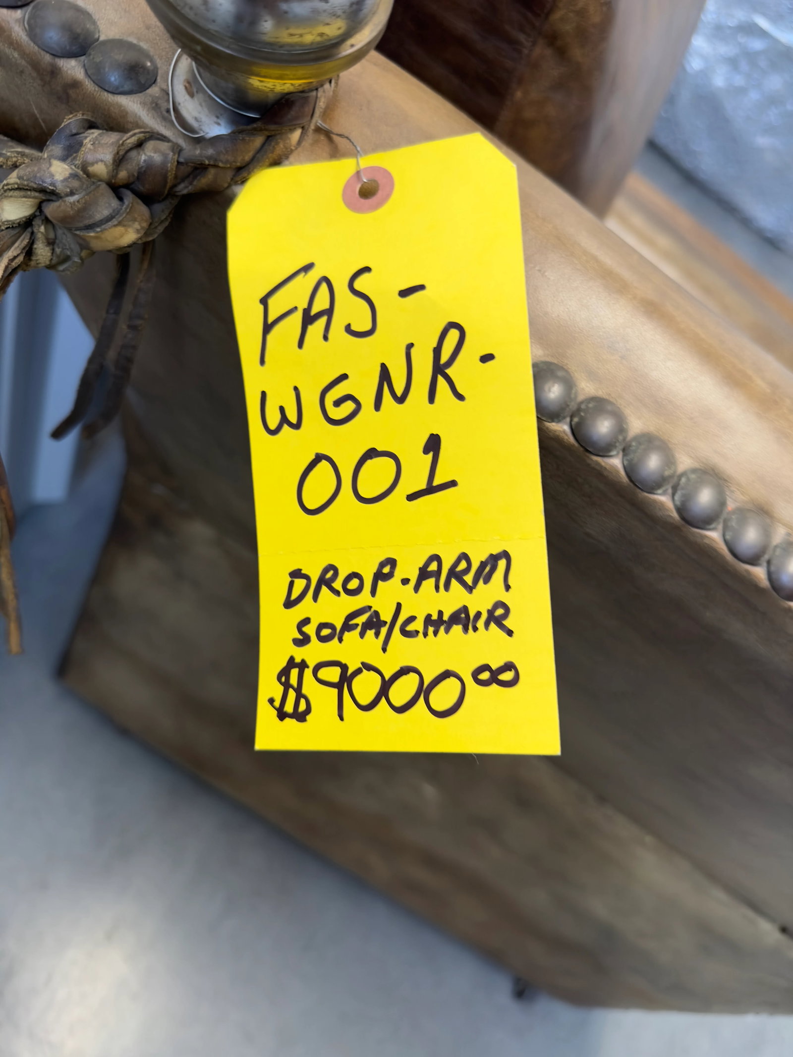 Late 18th Century An Antique Italian Drop Arm Sofa Chair in Original Leather and Brass Details - 6