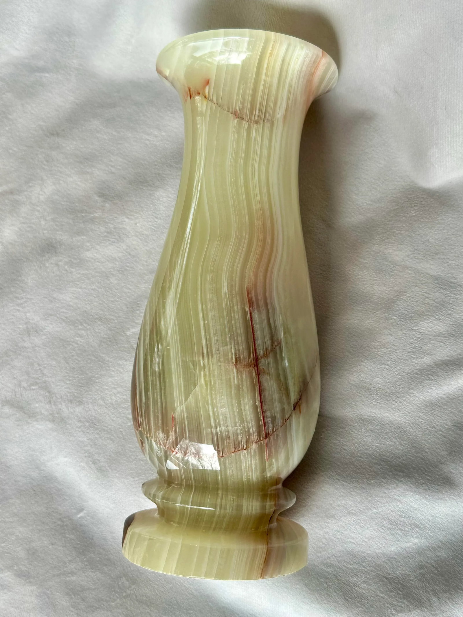 Vintage Genuine Onyx Natural Stone Vase - 10