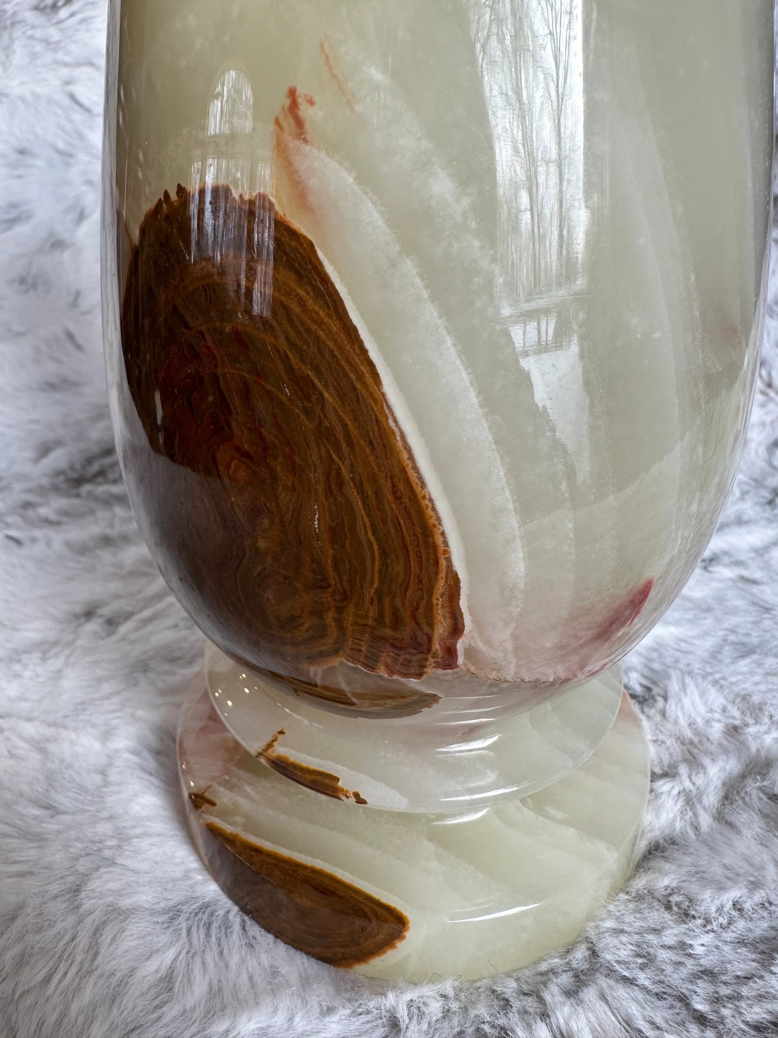 Vintage Genuine Onyx Natural Stone Vase - 11