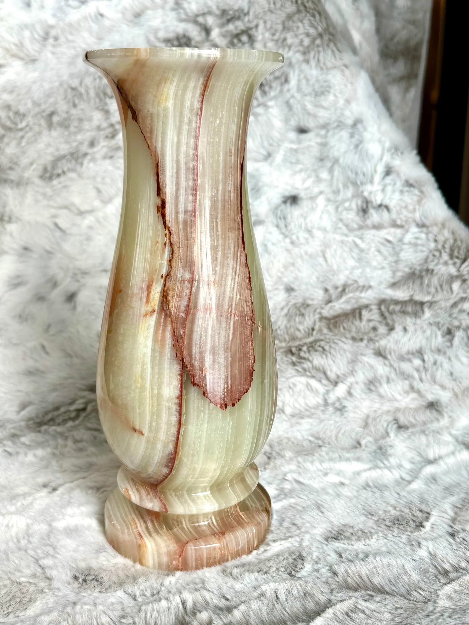 Vintage Genuine Onyx Natural Stone Vase - 4