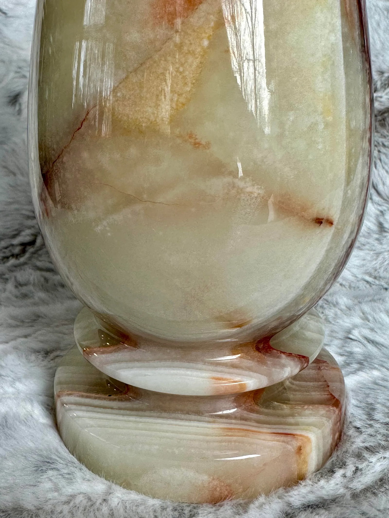 Vintage Genuine Onyx Natural Stone Vase - 5