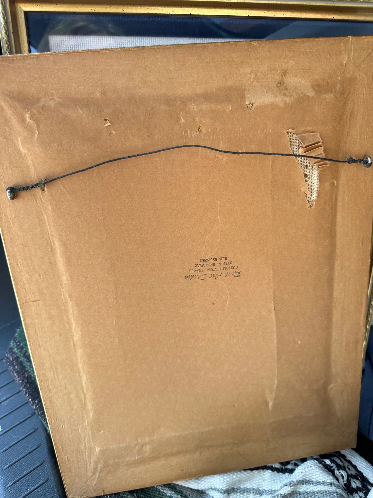 Vintage Blue Boy Needlepoint Framed Art - 8