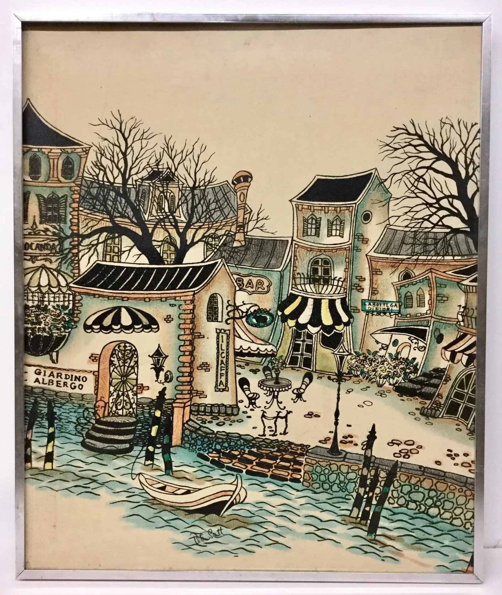 1950s Vintage Italian Seaside Oil Painting - 13