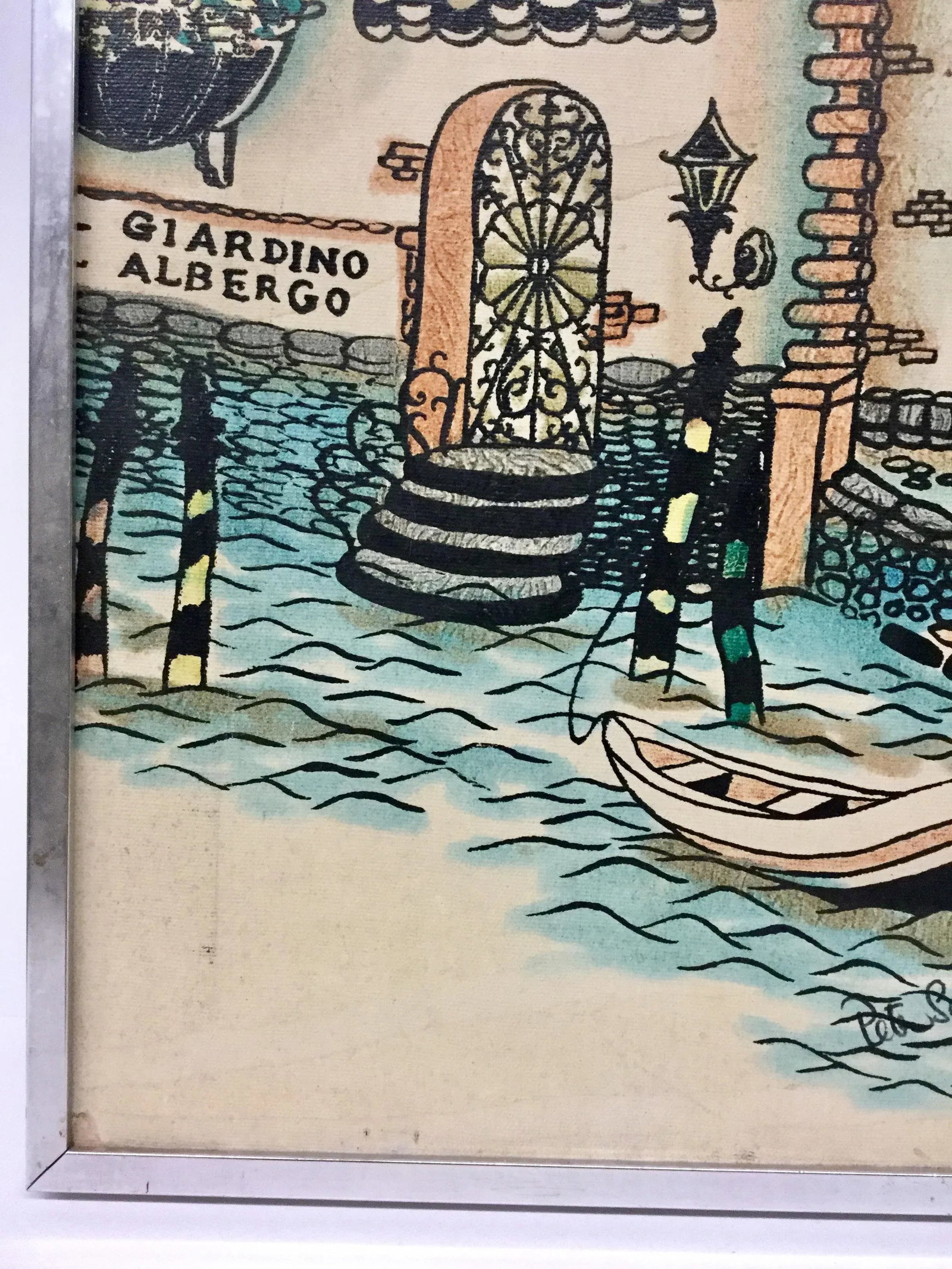 1950s Vintage Italian Seaside Oil Painting - 4