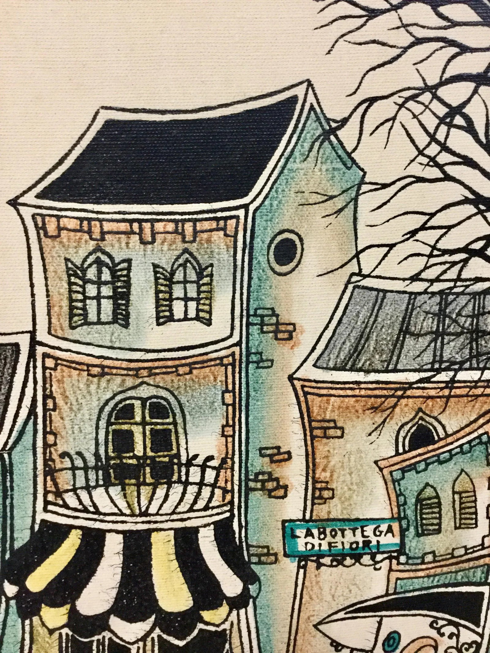 1950s Vintage Italian Seaside Oil Painting - 8