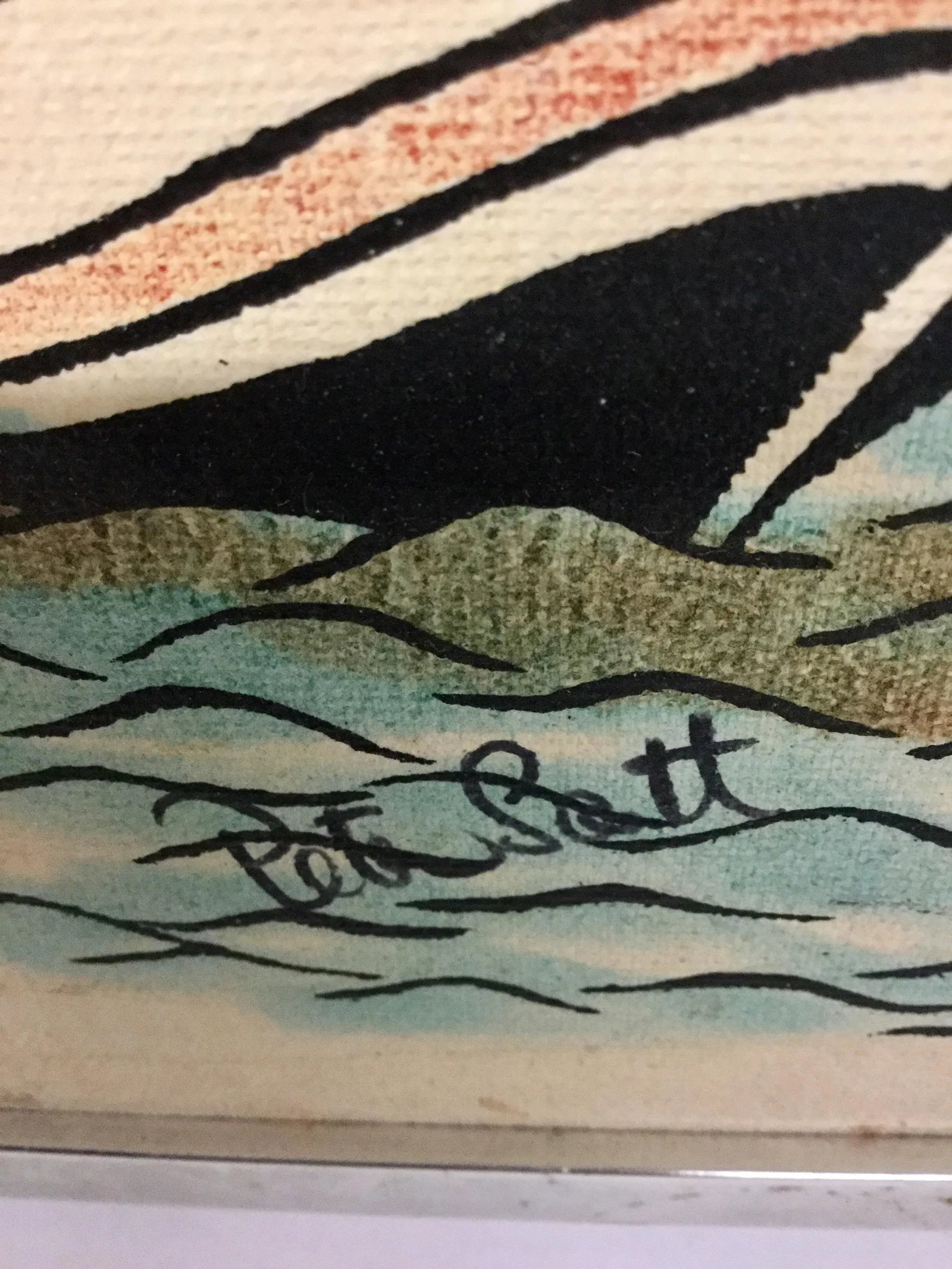 1950s Vintage Italian Seaside Oil Painting - 9