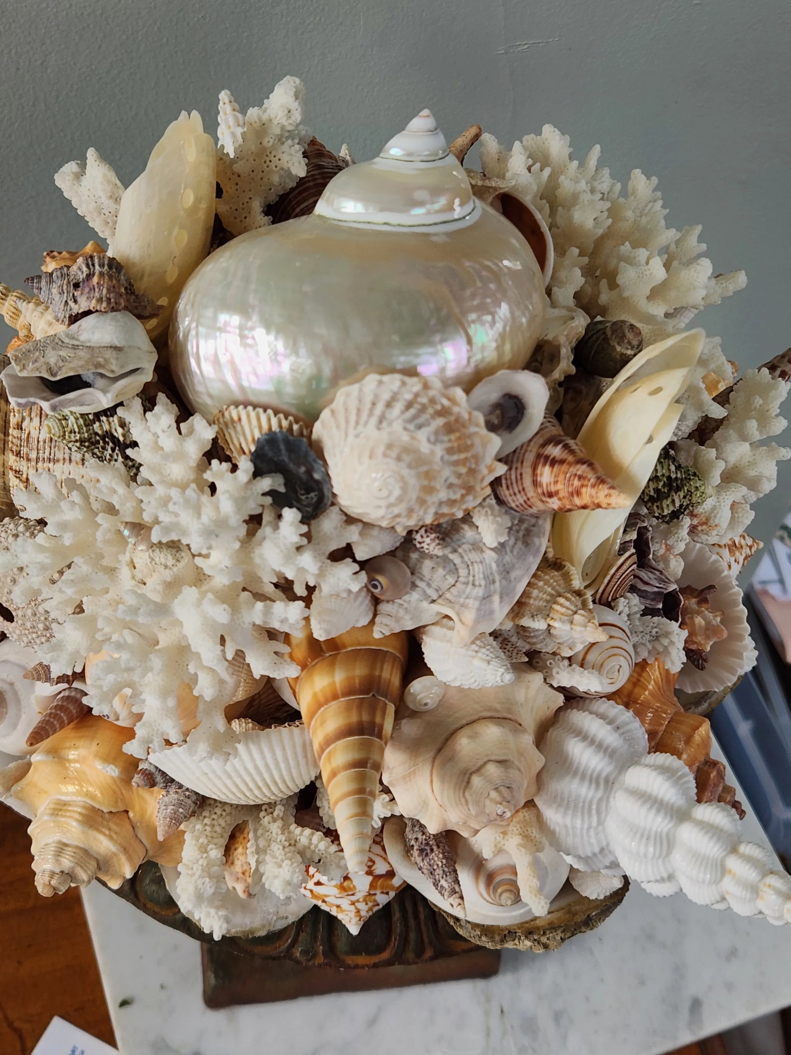 Seashell and Urn Sculpture Topiary - 9